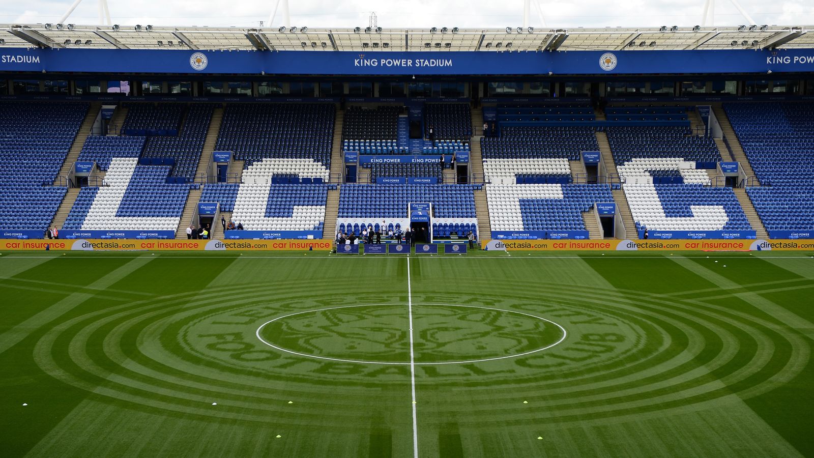 Leicester ground staff mow Foxes emblem onto pitch for final games |  Football News | Sky Sports