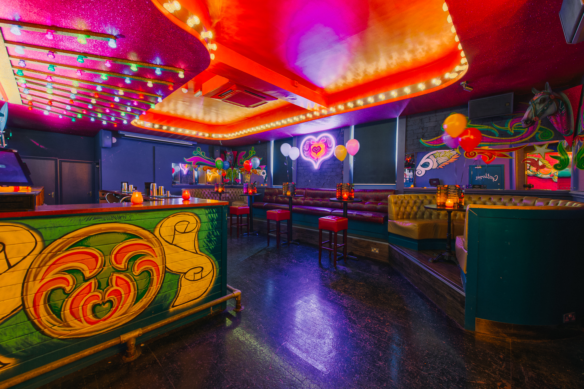 Vibrant Fairground 2 in Cuckoo, colorful decor for creative events and themed parties
