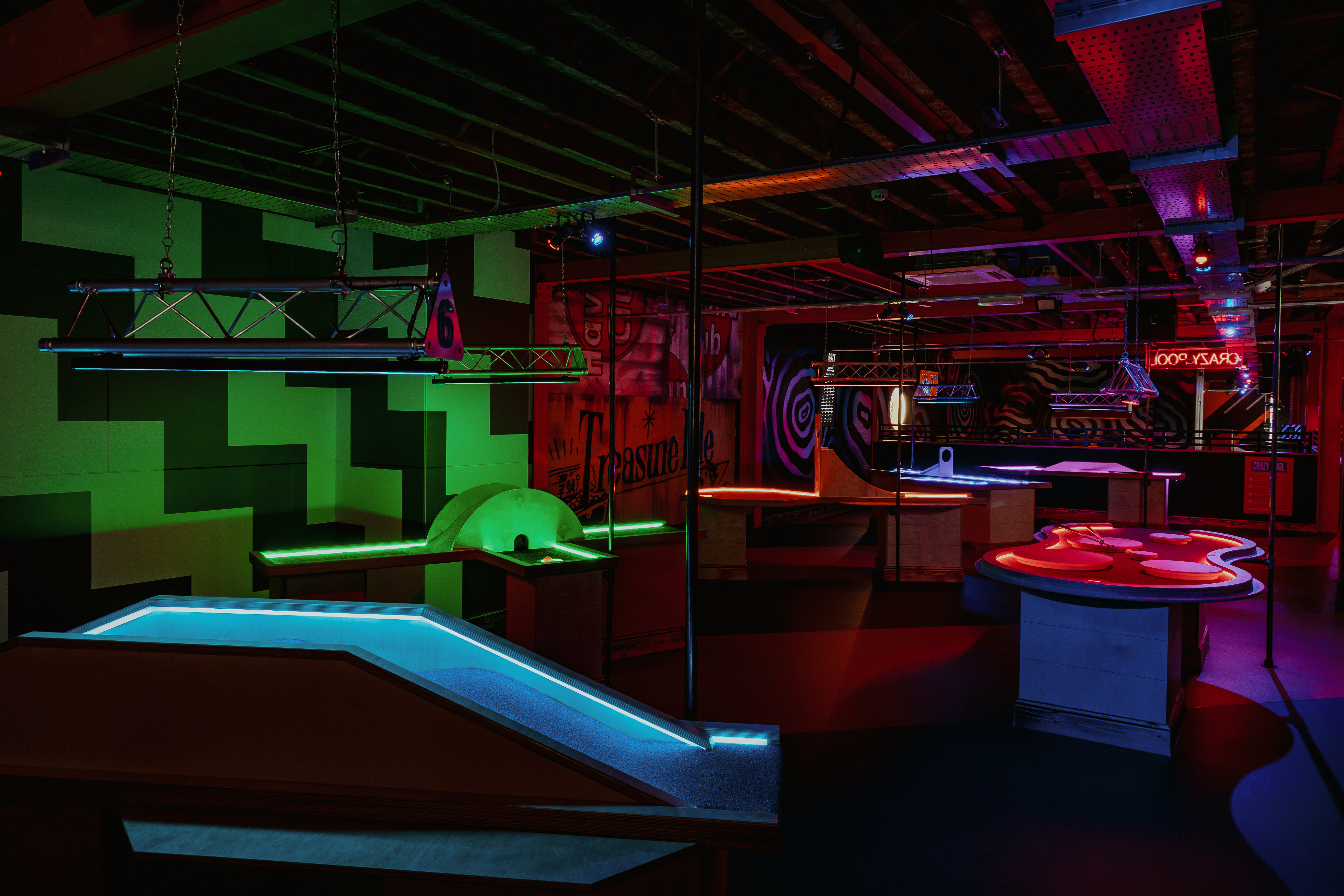 Vibrant Crazy Pool area in Roxy Ball Room, ideal for team-building and corporate events.