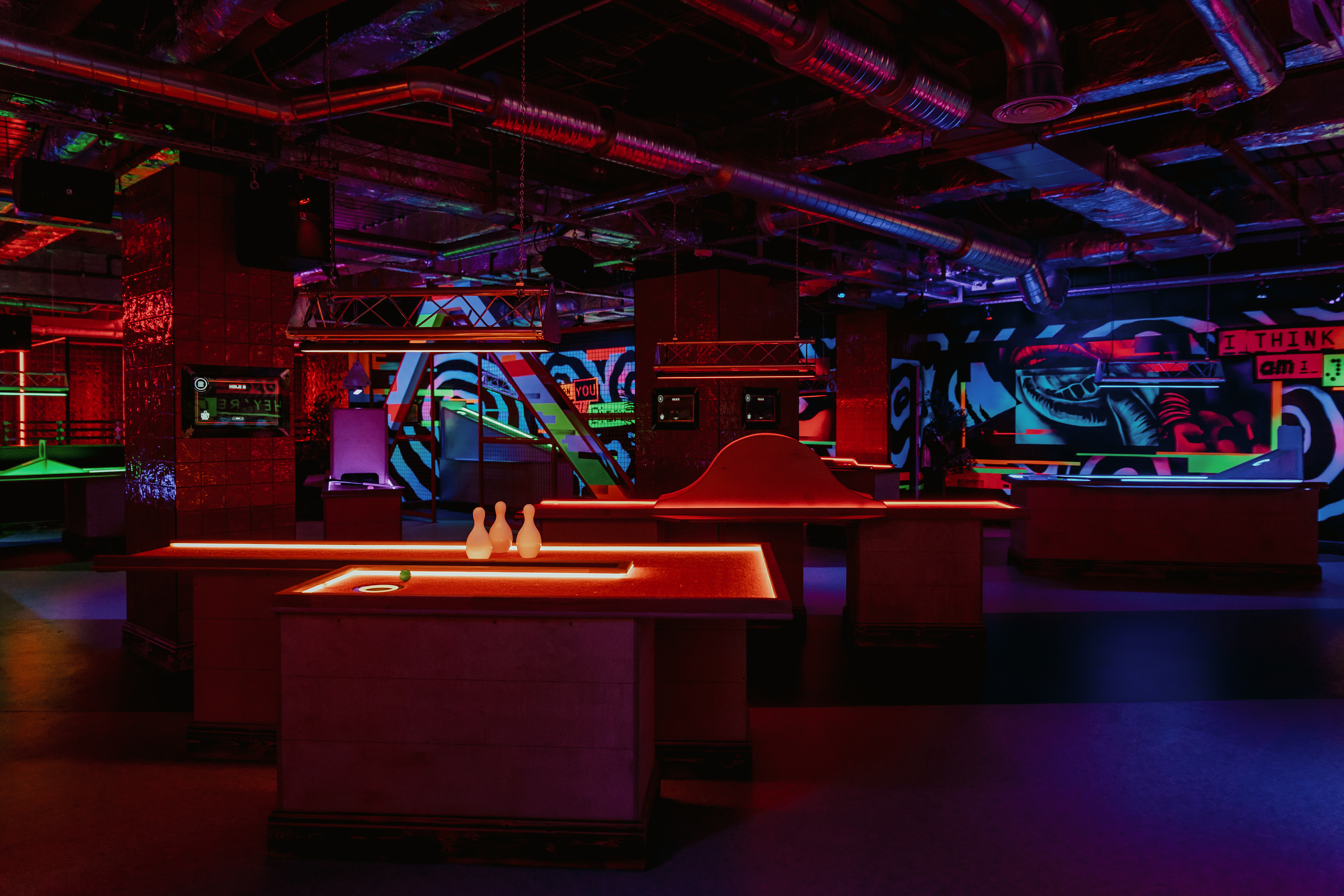 Vibrant Roxy Ball Room venue with pool tables, perfect for corporate events and social mixers.