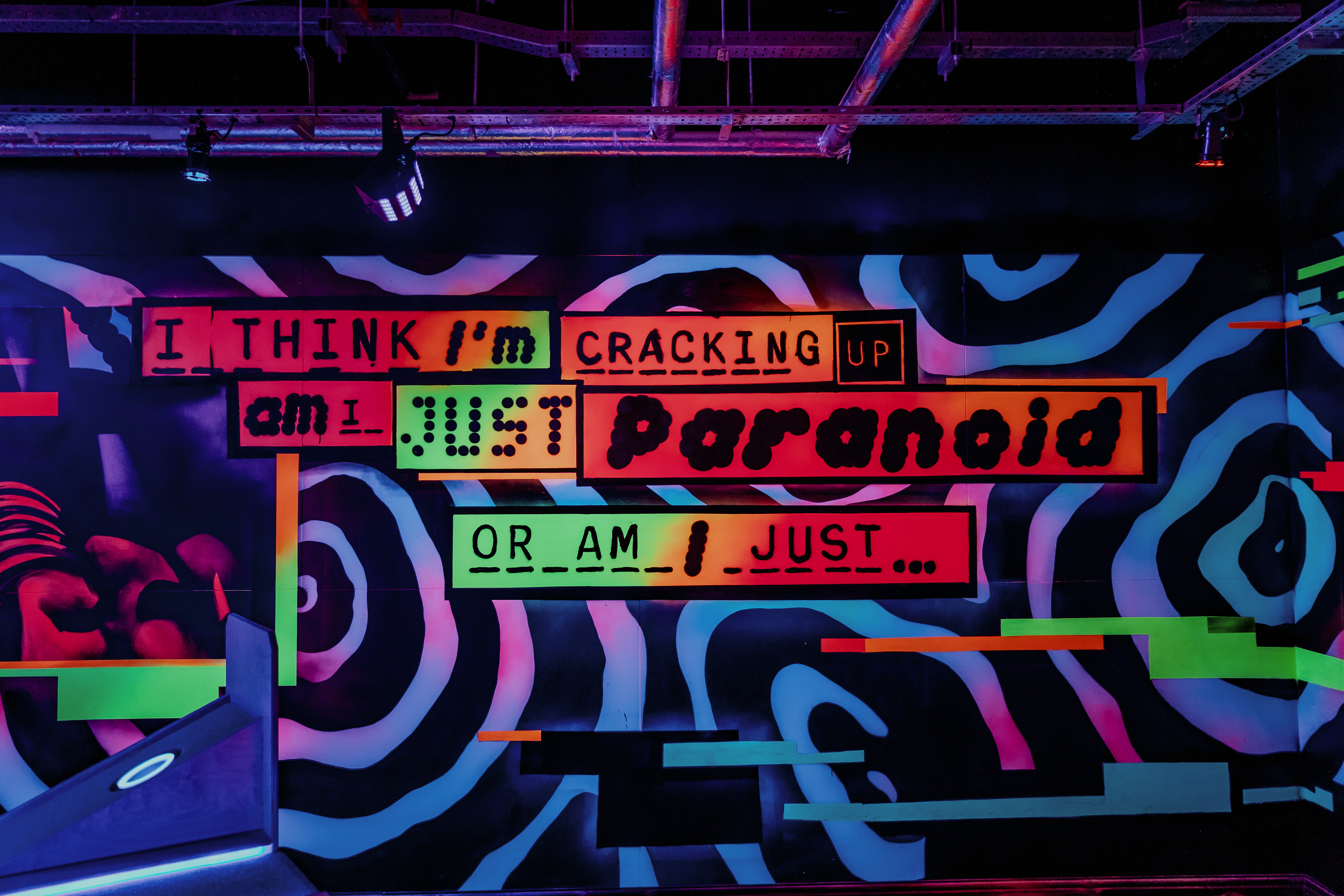 Crazy Pool at Roxy Ball Room: vibrant wall art ideal for creative events and networking.