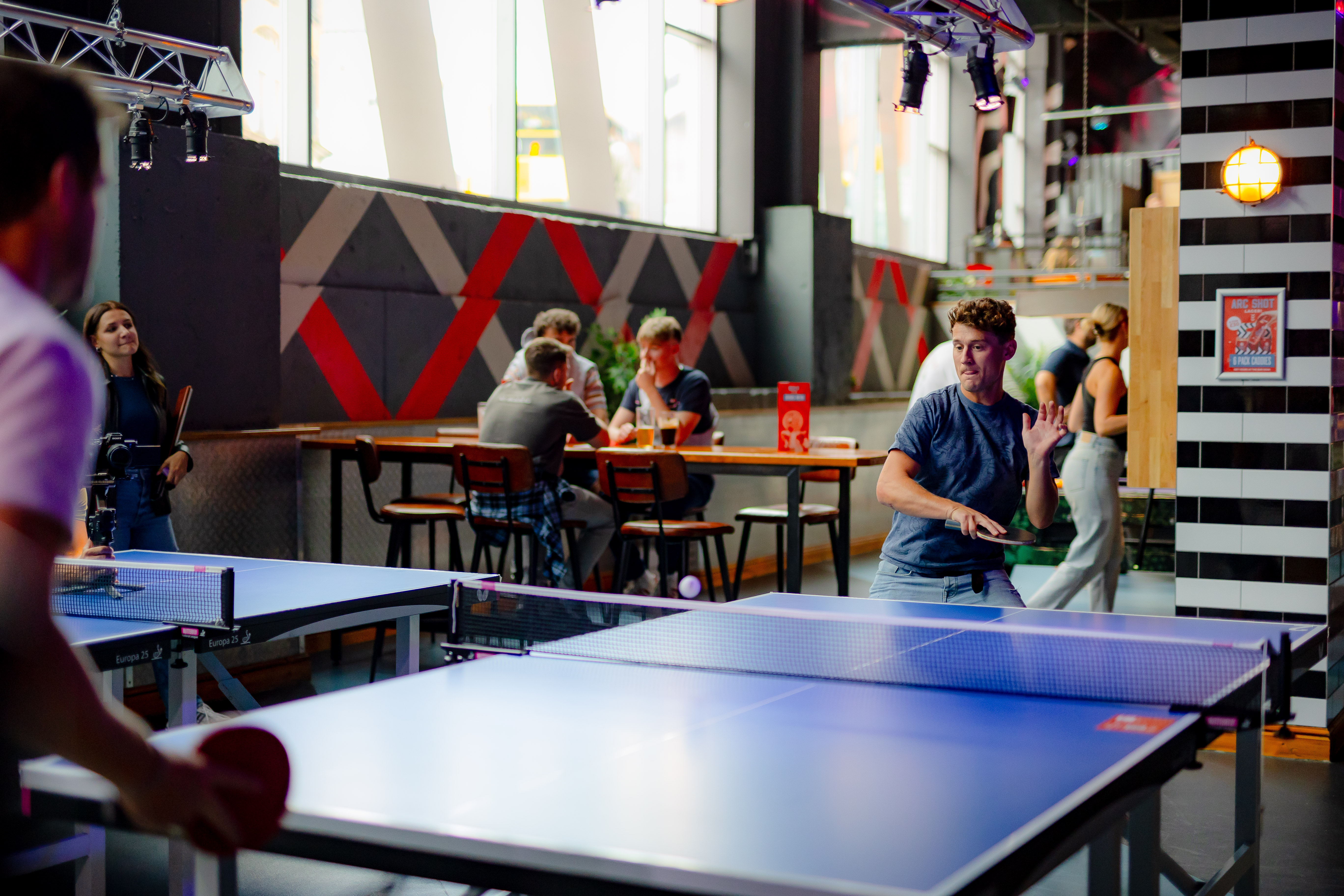 Ping pong table at Roxy Ball Room Manchester for corporate team building and social events.