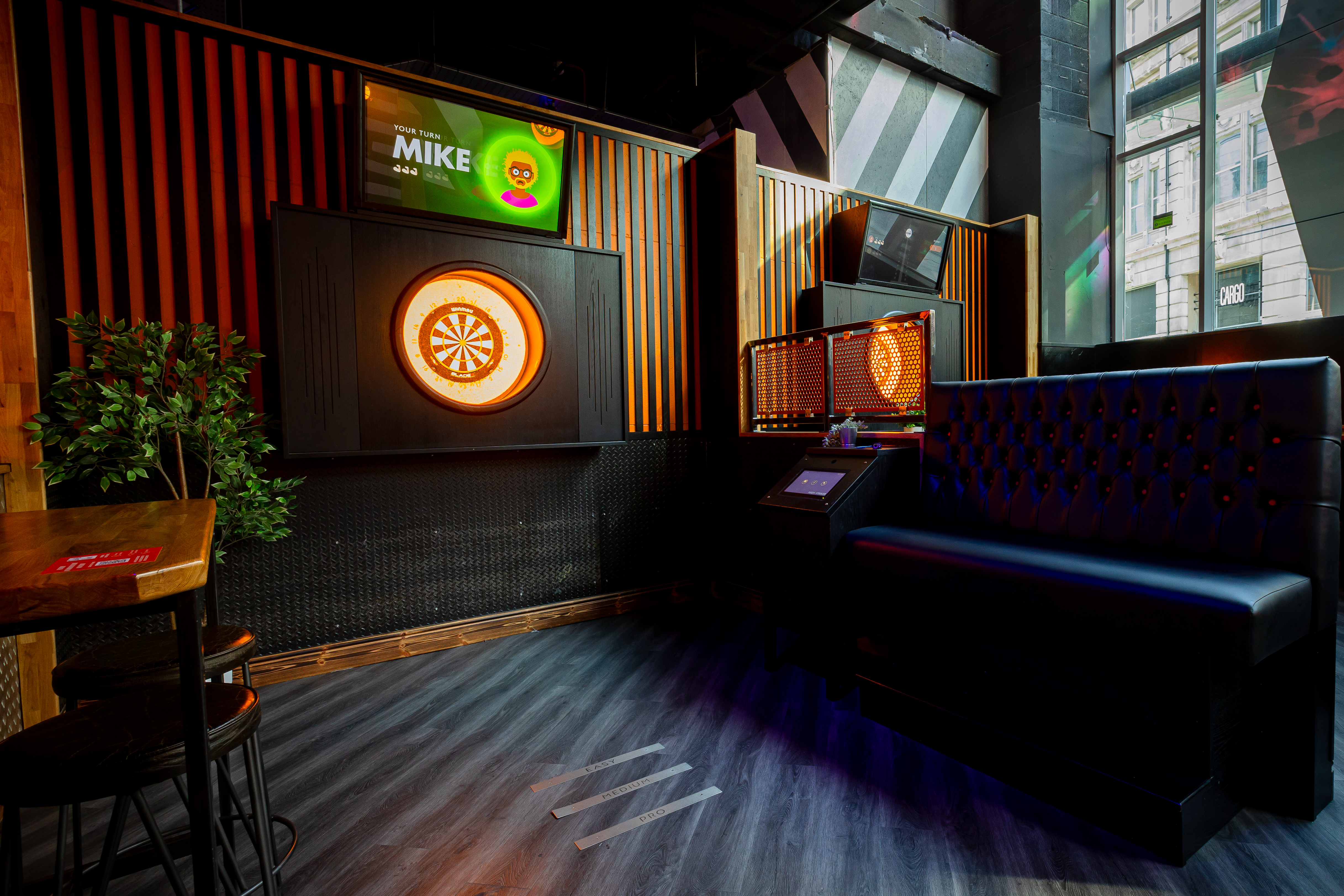 Bullseye Zone at Roxy Ball Room Manchester: corporate team building and networking activity suite.