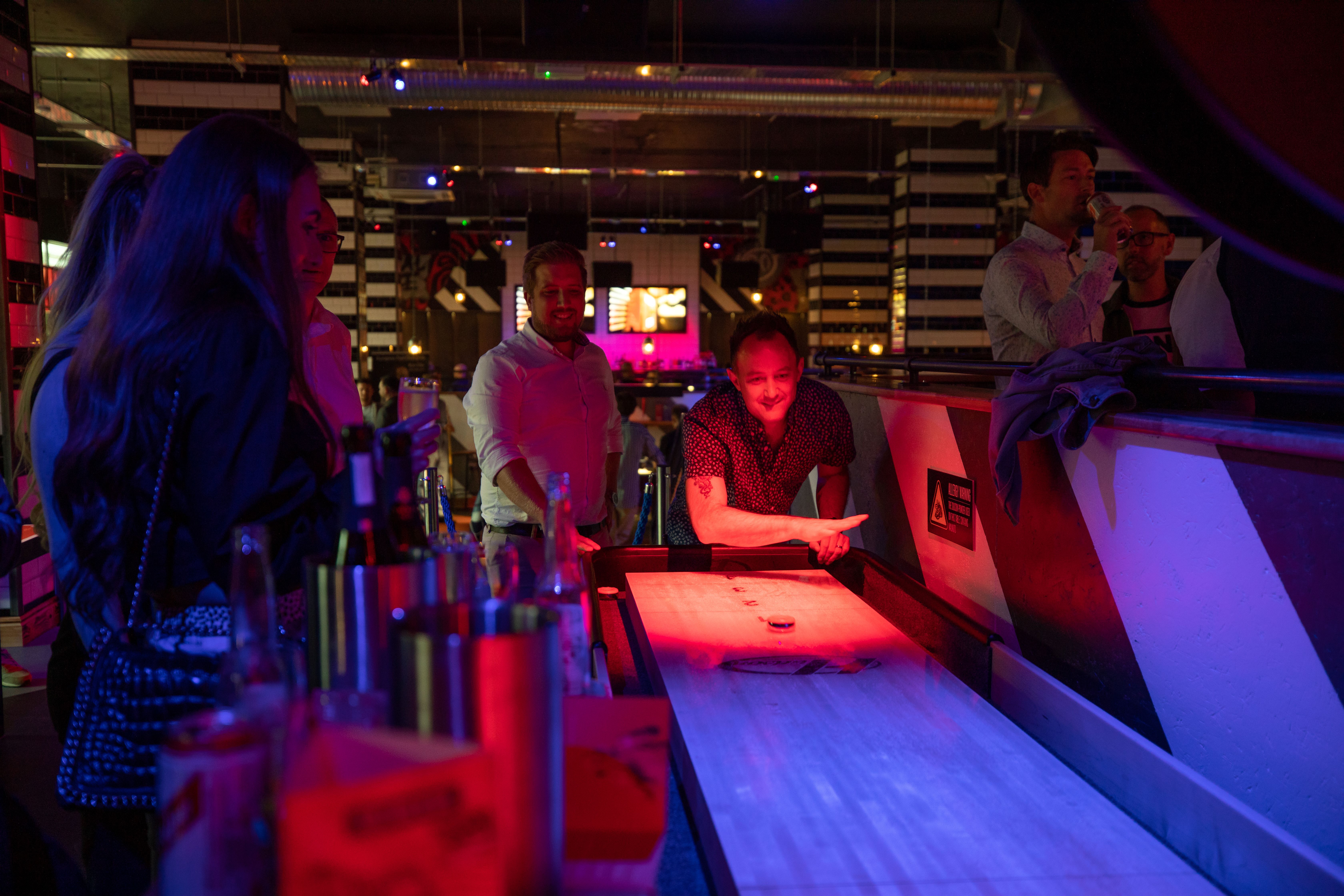 Roxy Ball Room Tournament Area in Sheffield, featuring vibrant gaming setup and atmosphere.