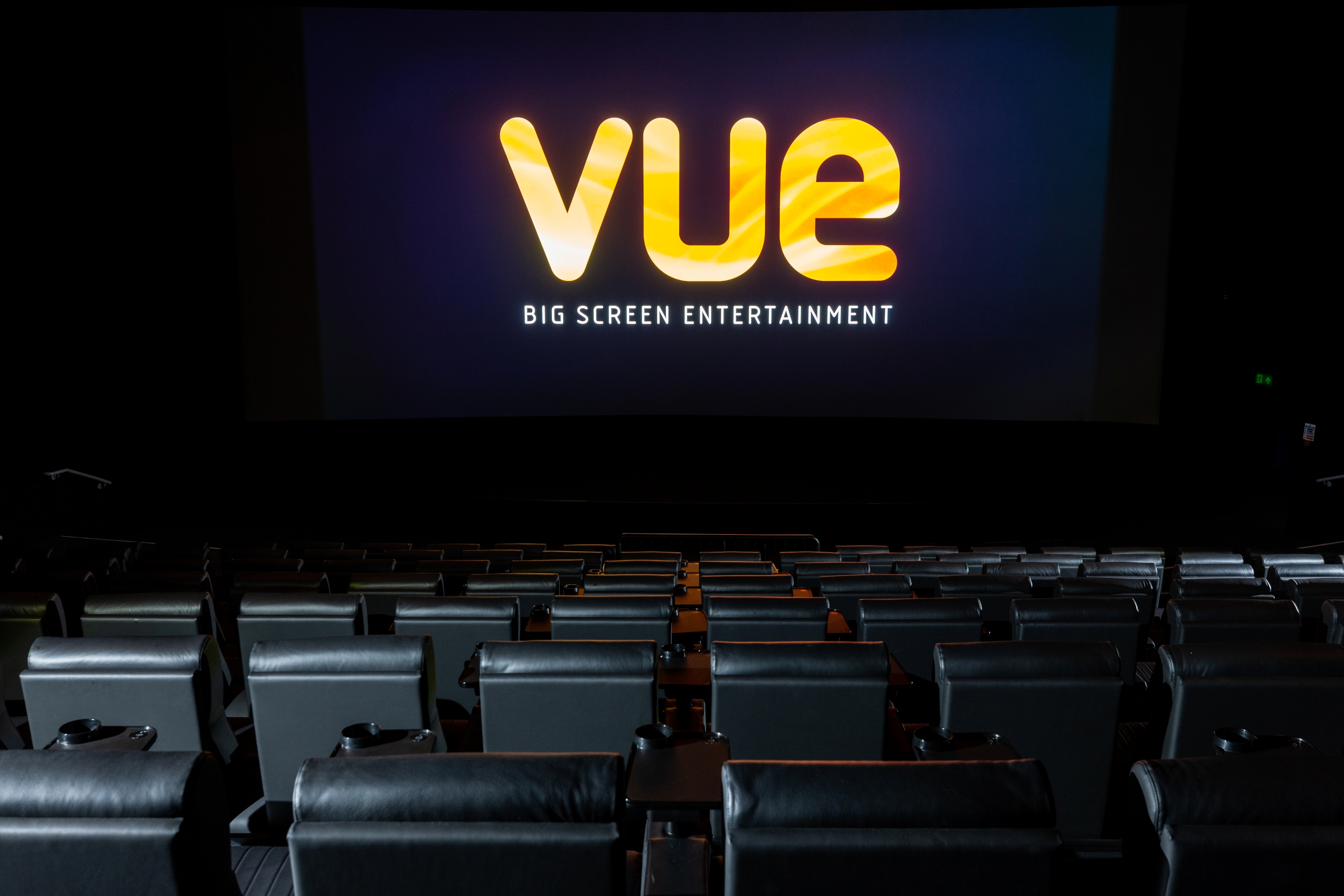 Modern Vue Leeds cinema screen with plush seating, perfect for corporate events and screenings.