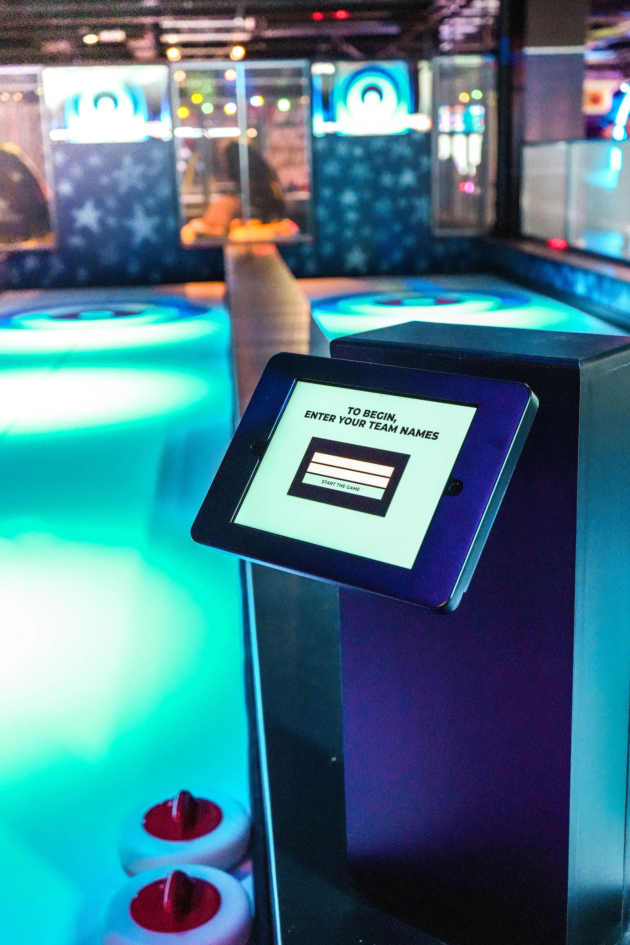 Digital interface for team activities at The Glide Zone, modern event venue in Coventry.