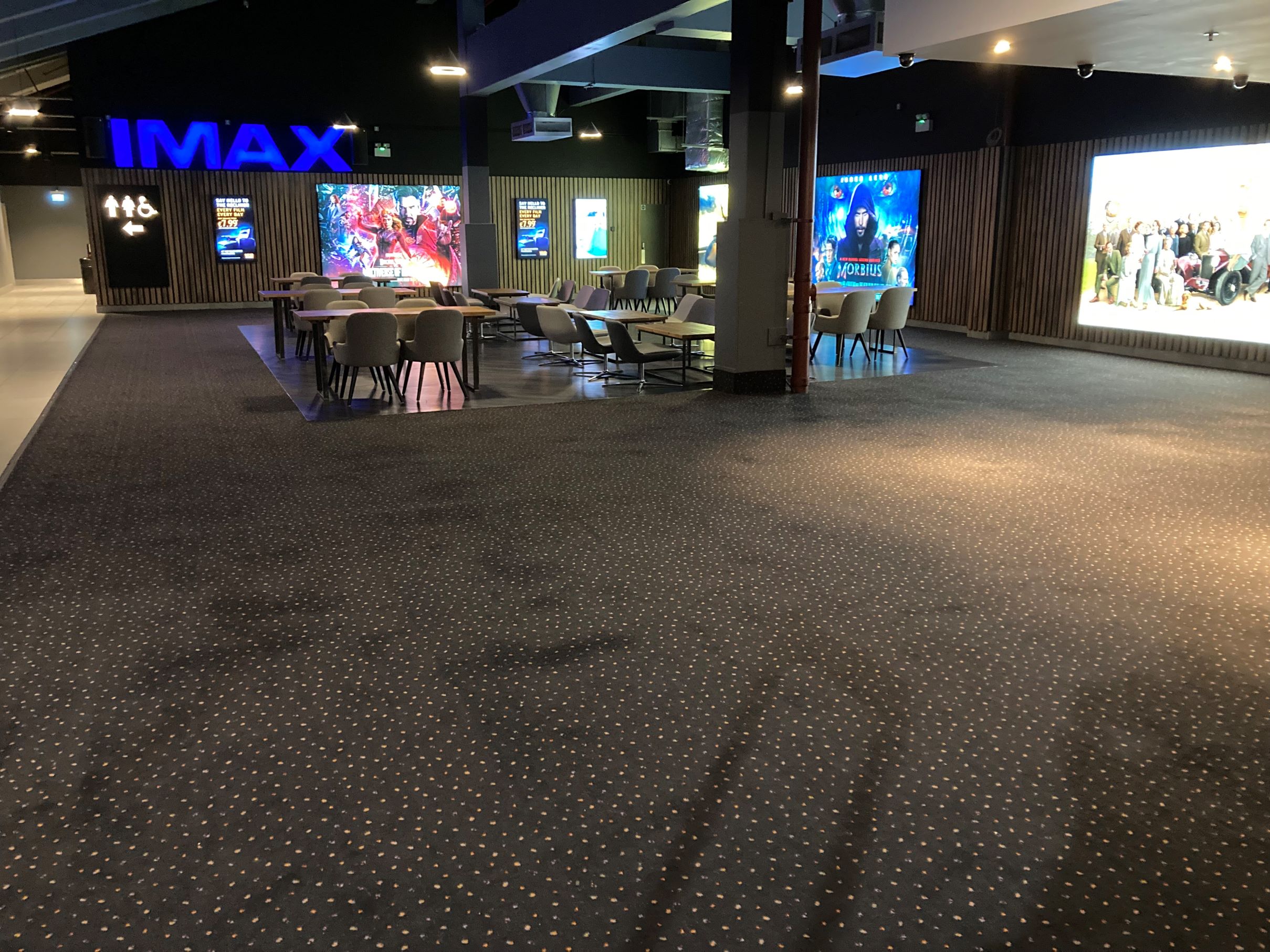 Vue Manchester event area with modern decor, ideal for corporate gatherings and networking.