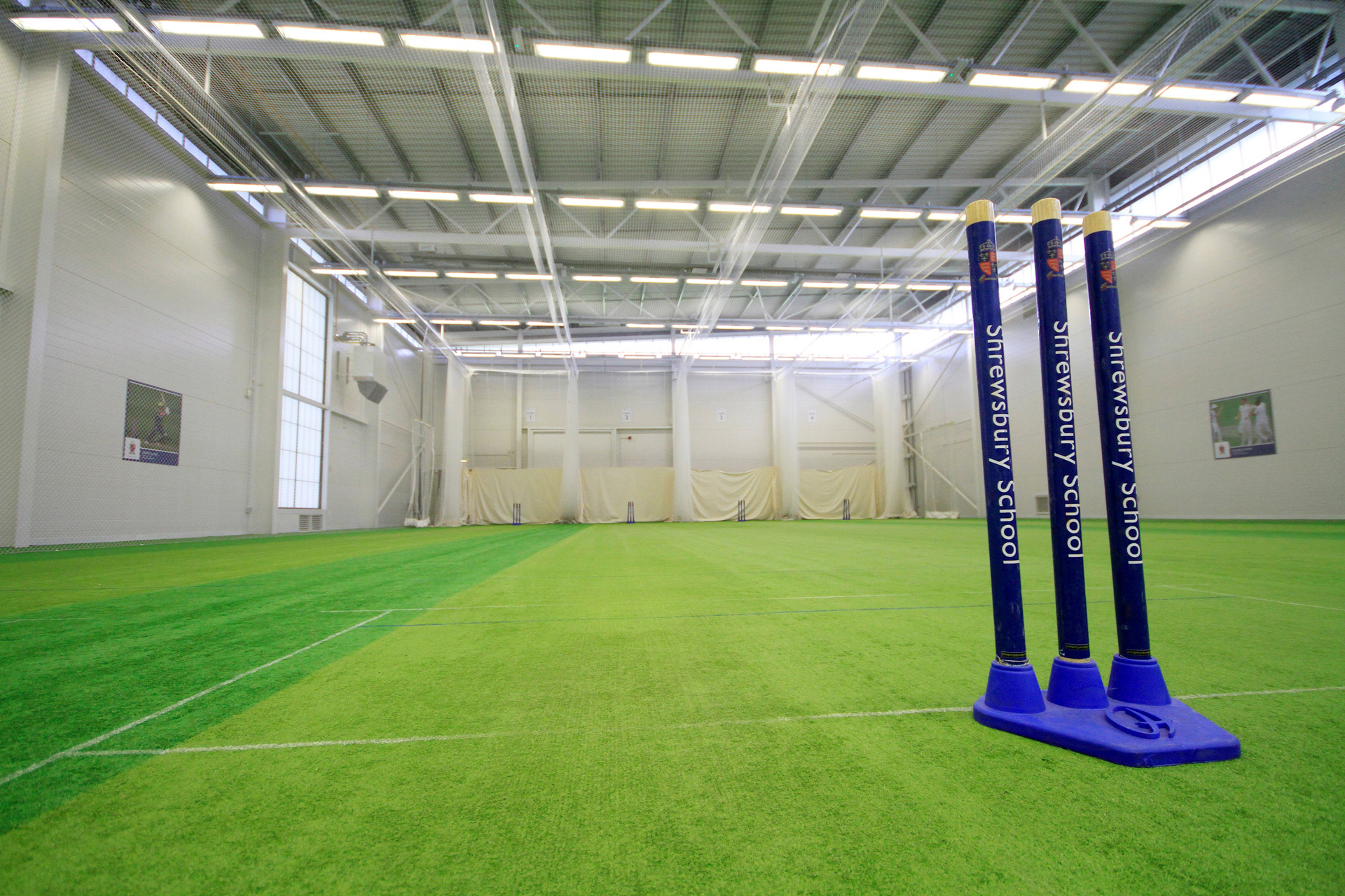 Shrewsbury School indoor sports hall for corporate team-building events and trade shows.