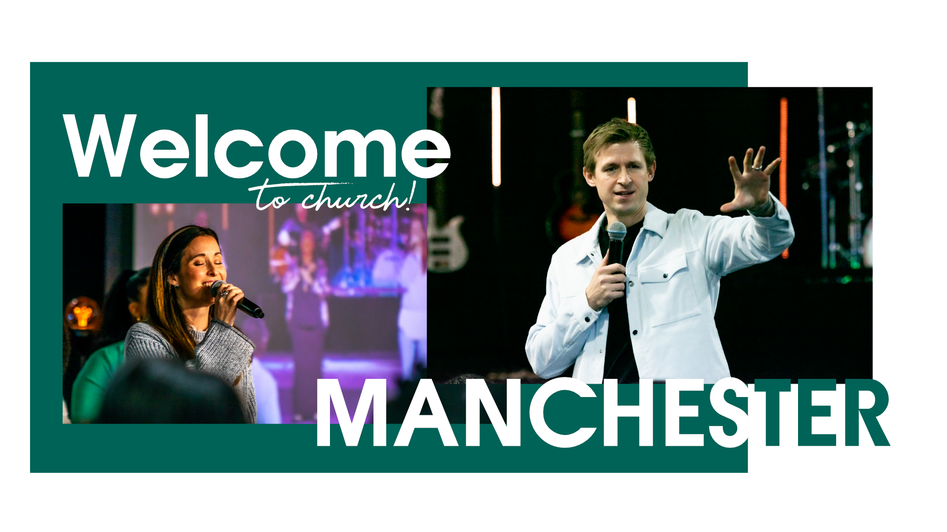 Connect Centre stage at Tree of Life Church: professional event branding and atmospheric lighting.