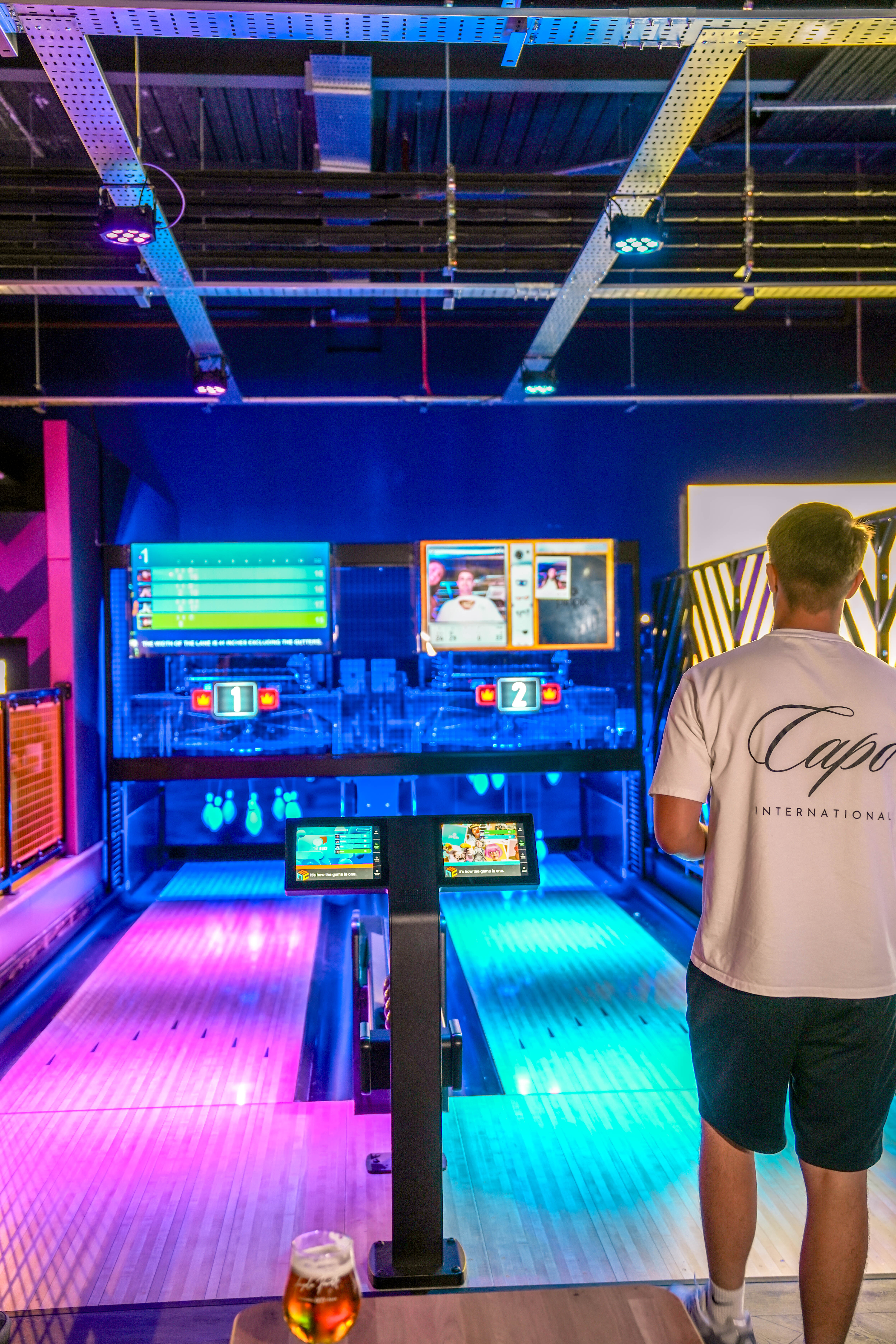 Vibrant bowling alley at The Duck Pin Zone, perfect for corporate events and team-building.