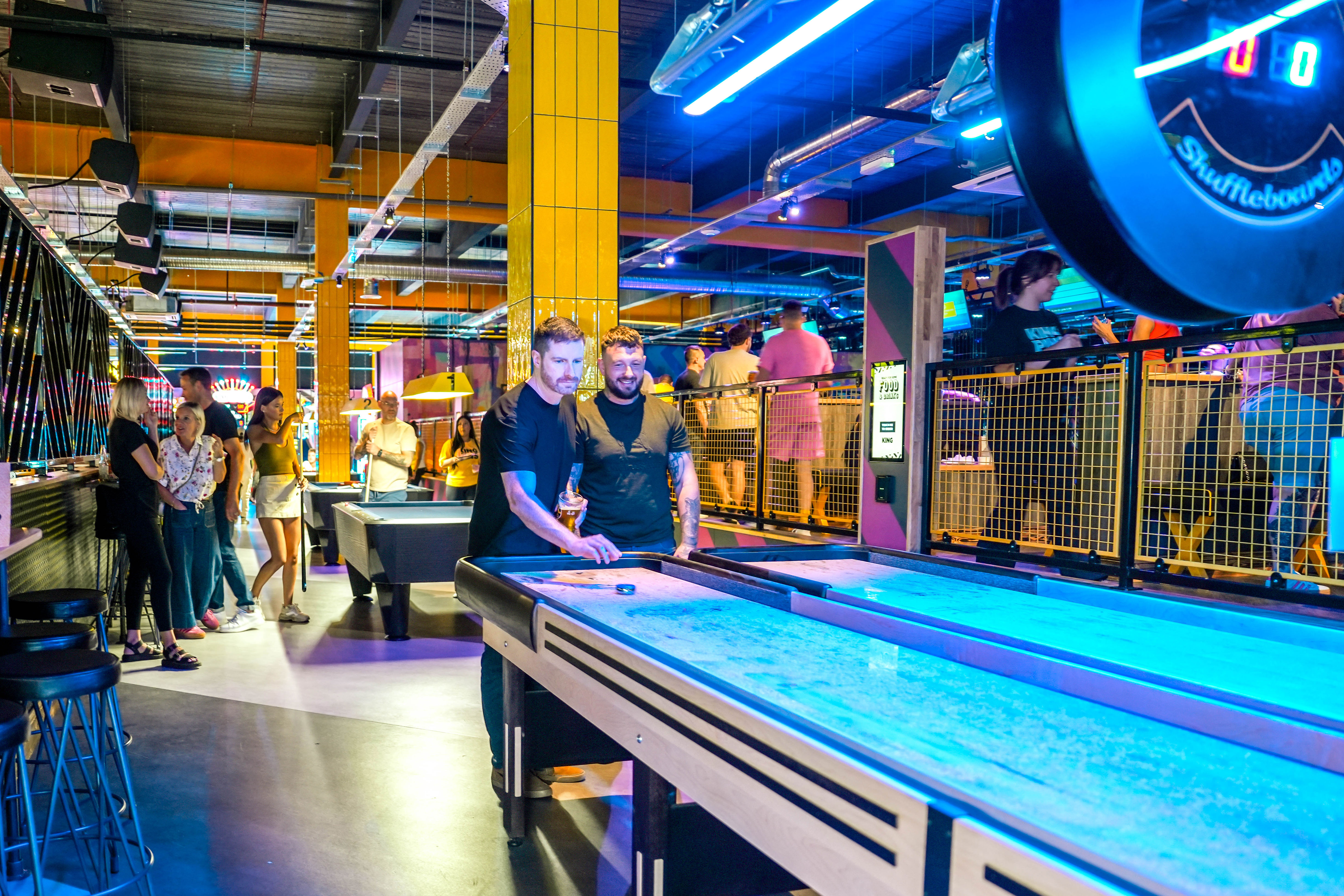 The Tournament Zone at King Pins Leeds: vibrant venue for team-building and corporate events.