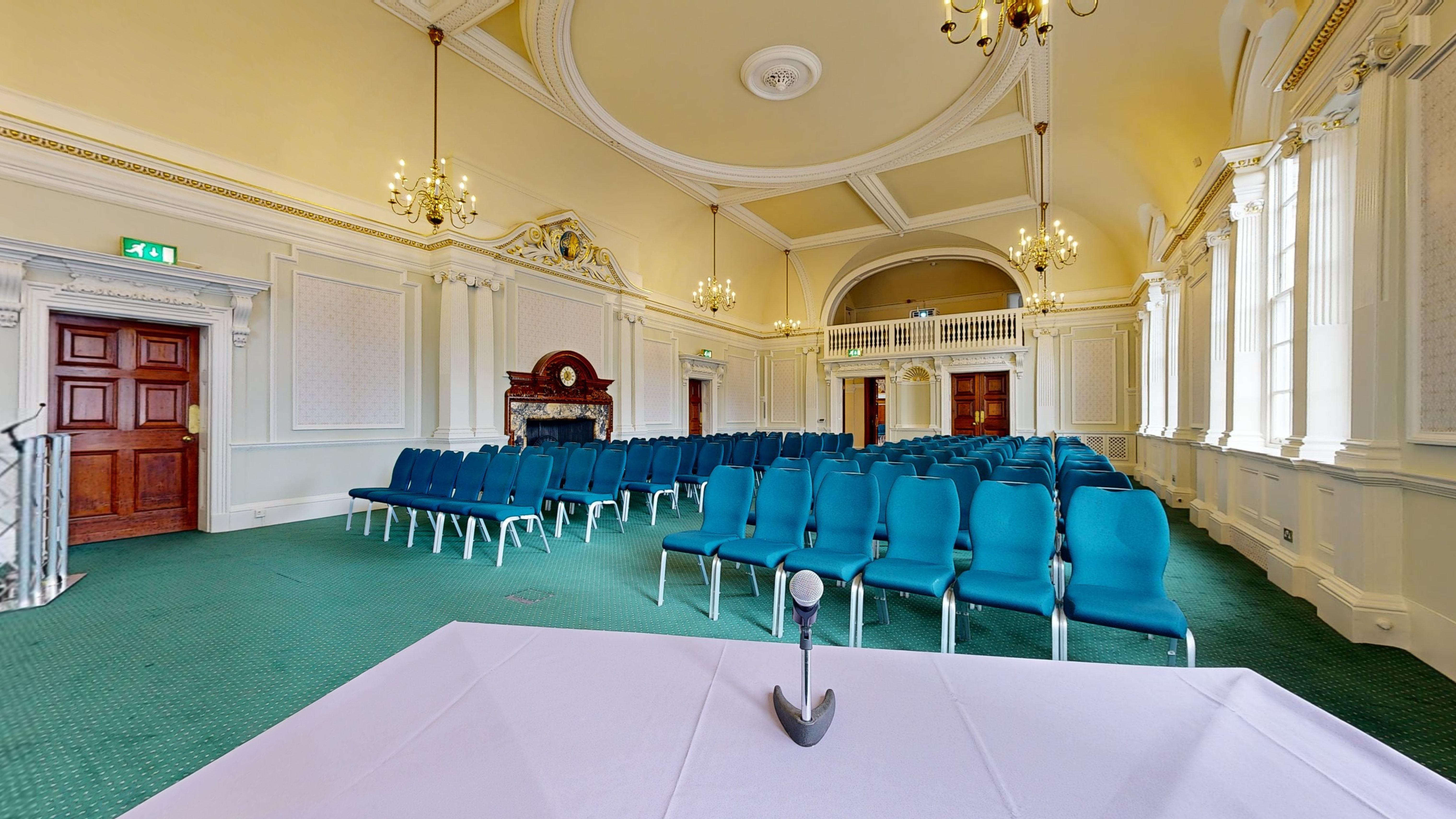 The Small Hall at Chelsea Old Town Hall, elegant setup for presentations and meetings.