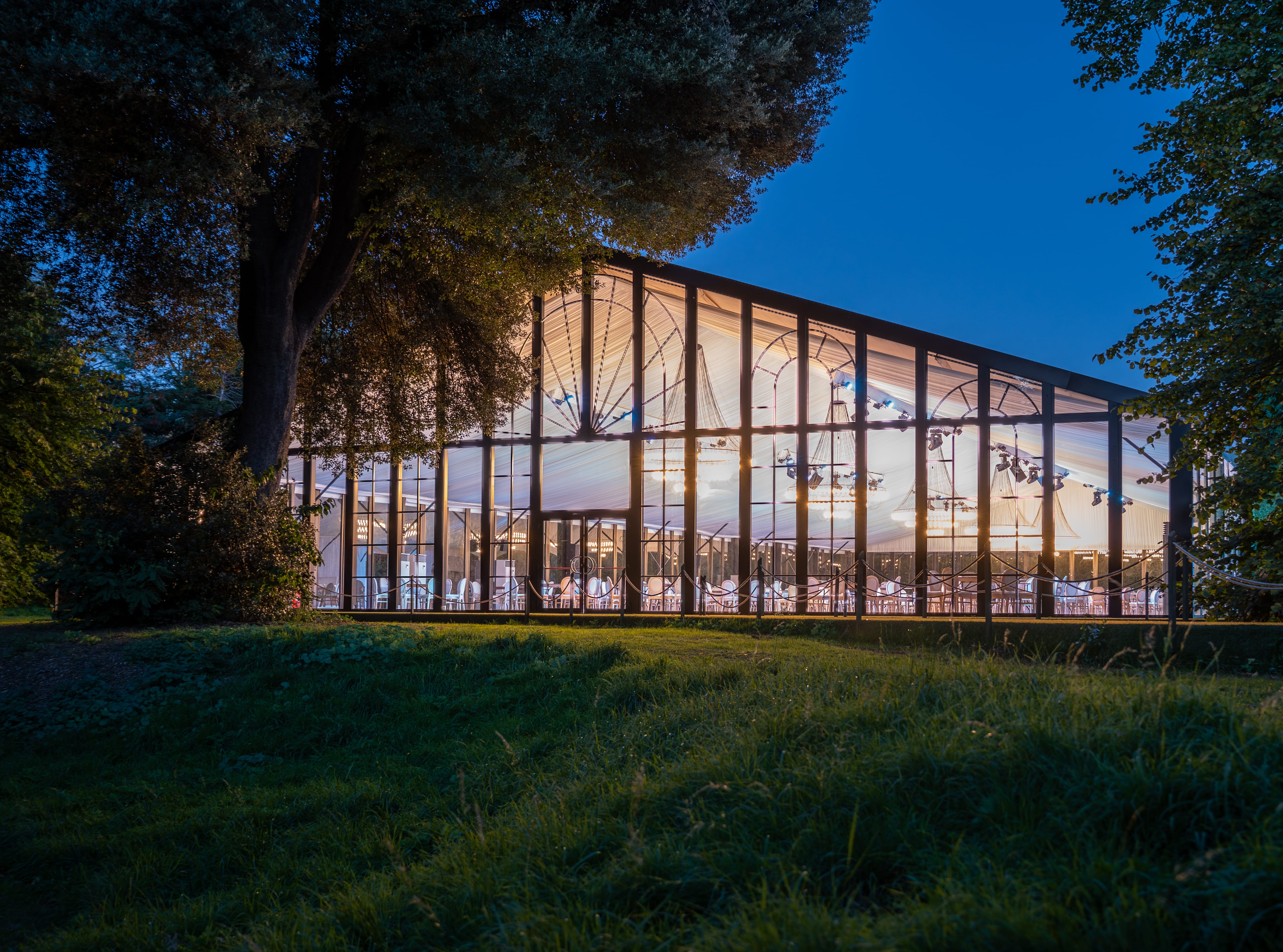 Stunning glass-walled venue at The Clementine, Syon Park for weddings and corporate events.