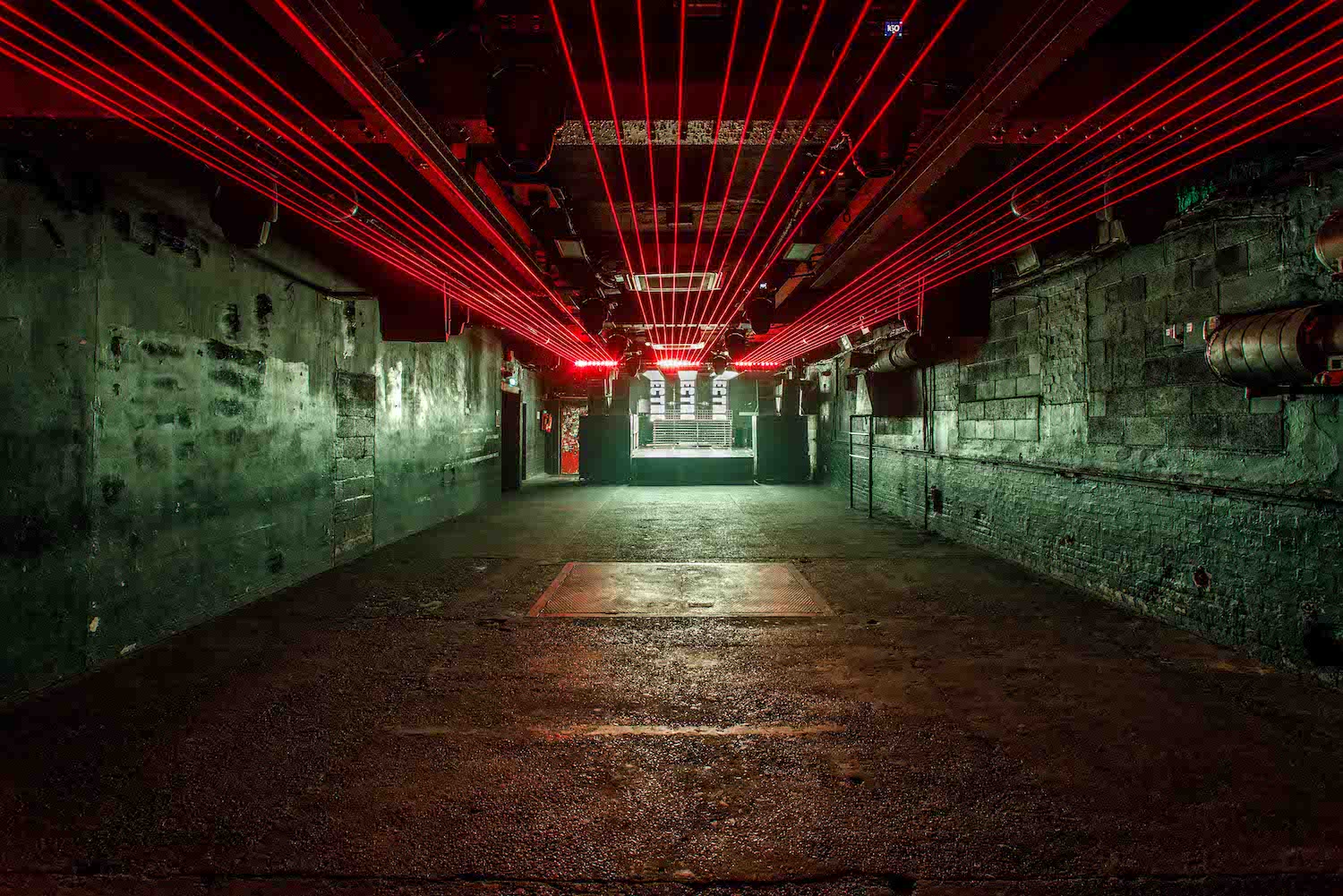 Electrowerkz Top Floor industrial event space laser installation