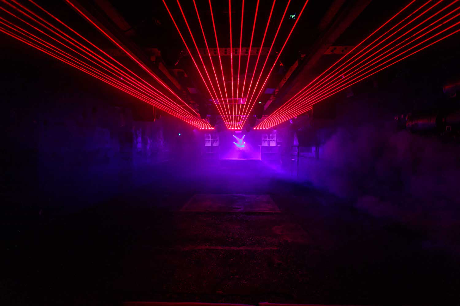 Electrowerkz red laser grid, purple haze event lighting