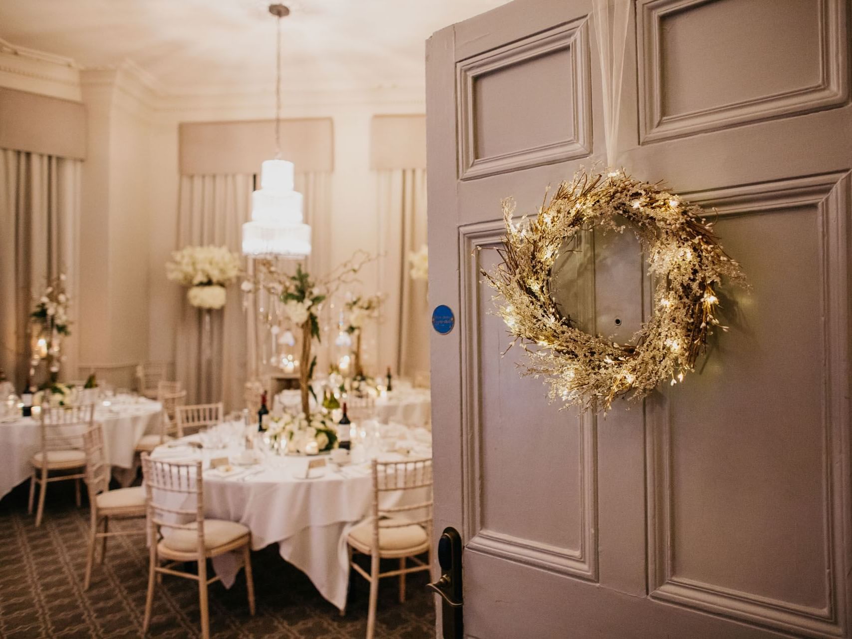 Elegant banquet room at The Milner York, ideal for weddings and upscale events.