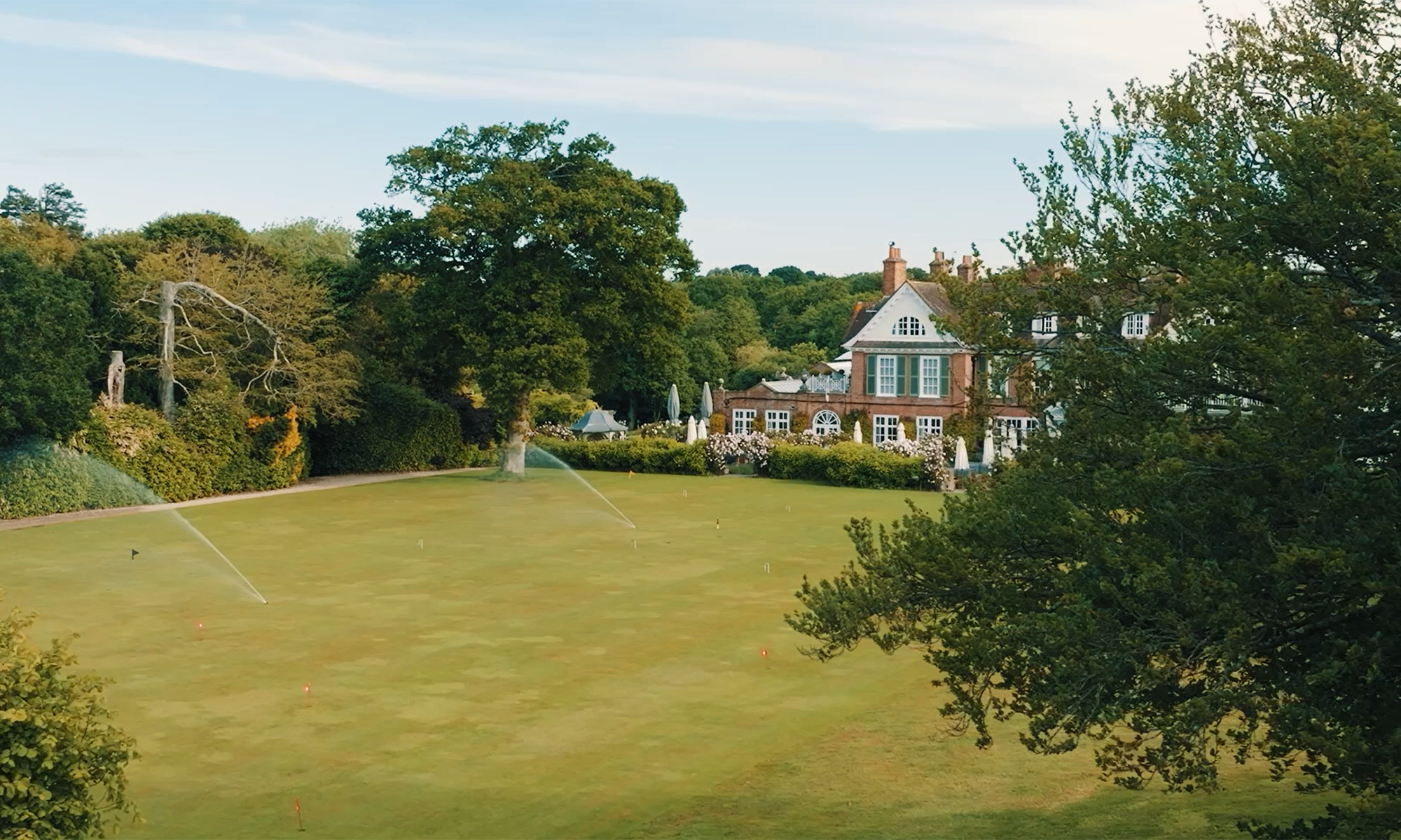 Chewton Glen Hotel outdoor venue with lush lawn for receptions and garden parties