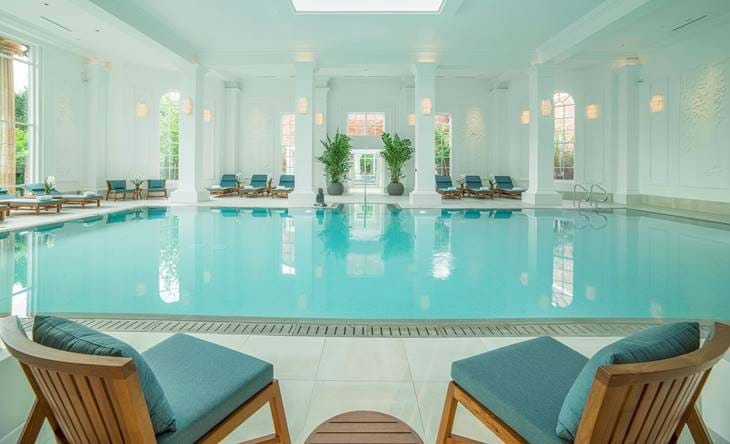 Luxurious indoor pool at Chewton Glen, perfect for corporate retreats and wellness events.
