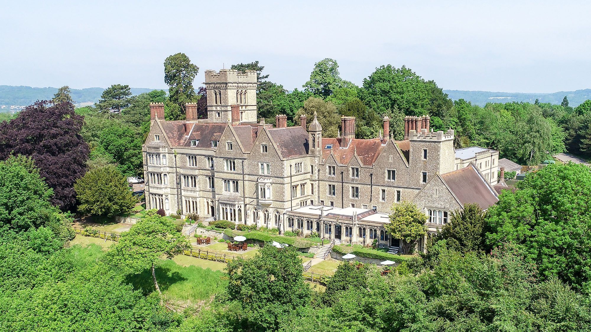 Elegant Nutfield Priory venue with historic architecture for upscale weddings and events.