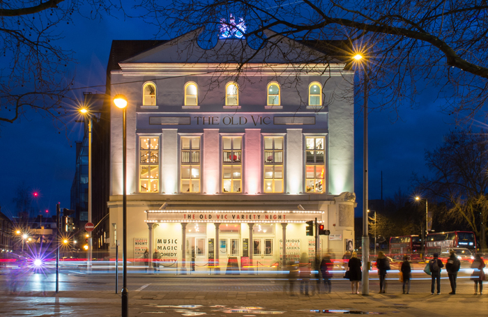 Old Vic Theatre exterior: iconic heritage venue for corporate presentations and evening galas.