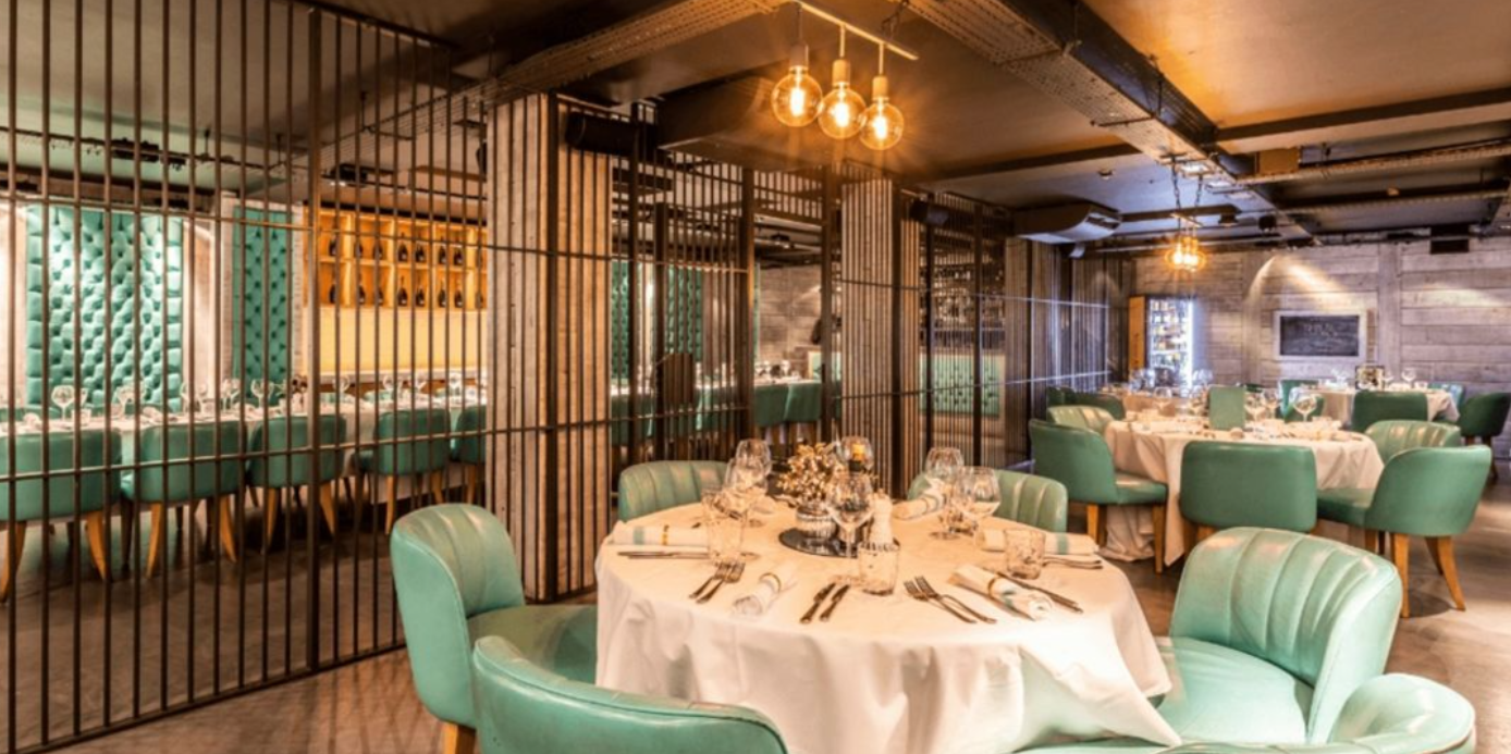 The Bullion Room at Riva Blu Liverpool: semi-private dining for executive dinners and networking.