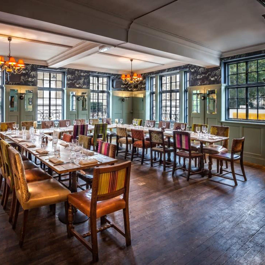 Vintage Tea Party corporate dinner at MyChocolate Shoreditch with long-table event layout.