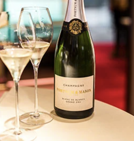 Elegant champagne bottle and flutes for corporate events and special celebrations.