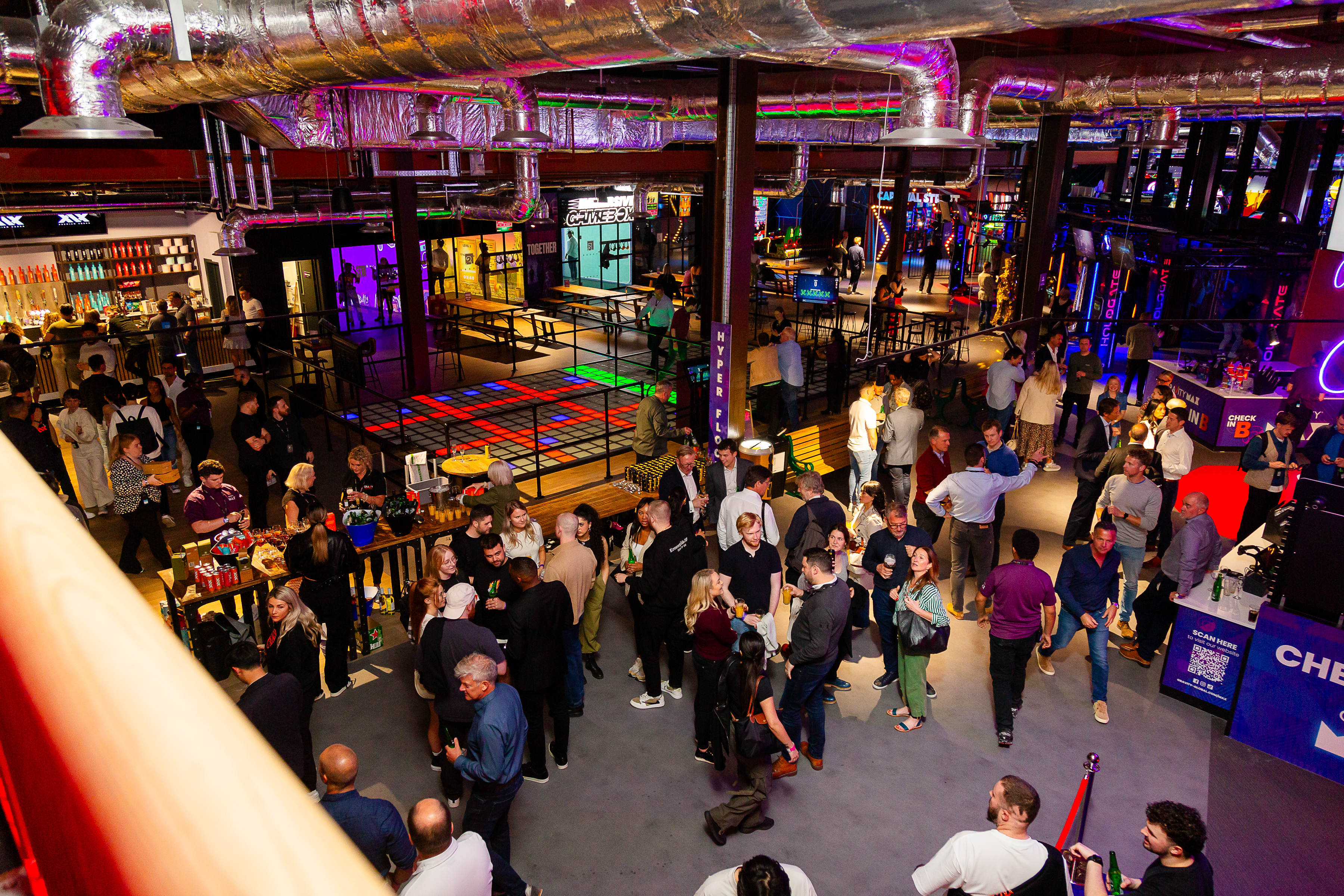 "Vibrant Gravity Westfield event space in Stratford, ideal for networking and engagement."