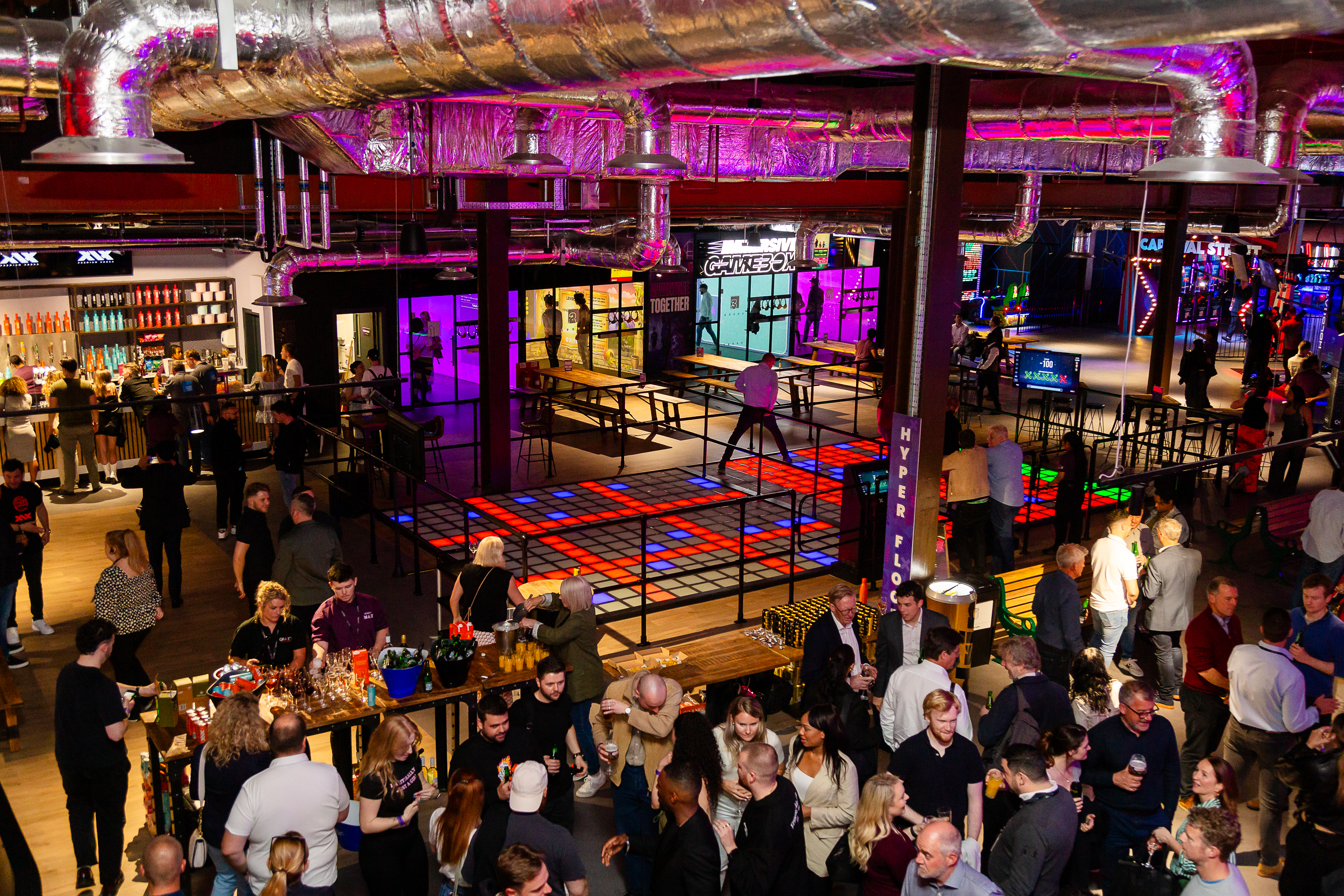 Gravity Westfield Stratford, vibrant event space for networking and corporate gatherings.