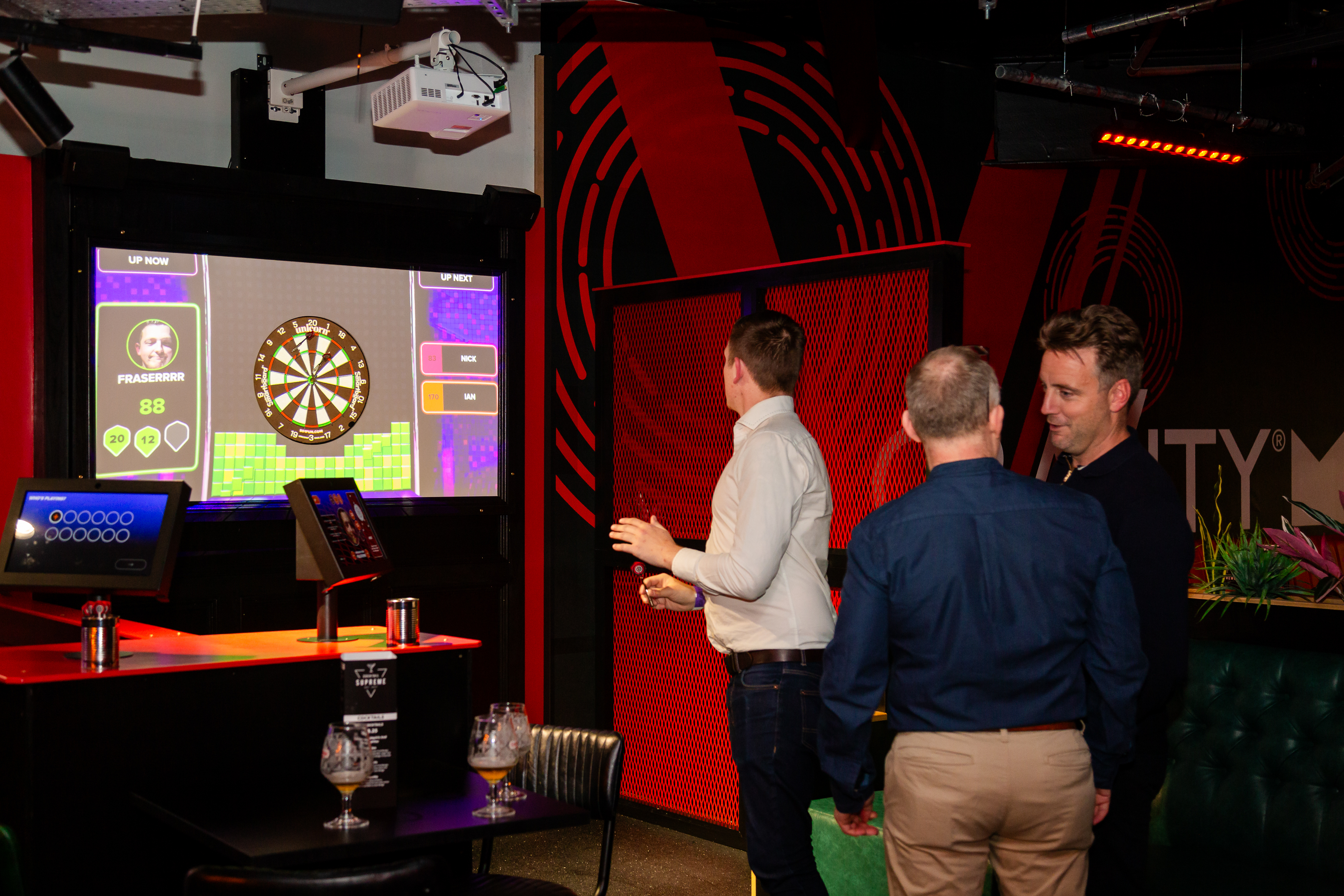 Gravity Westfield Stratford venue with dartboard setup for team-building events.