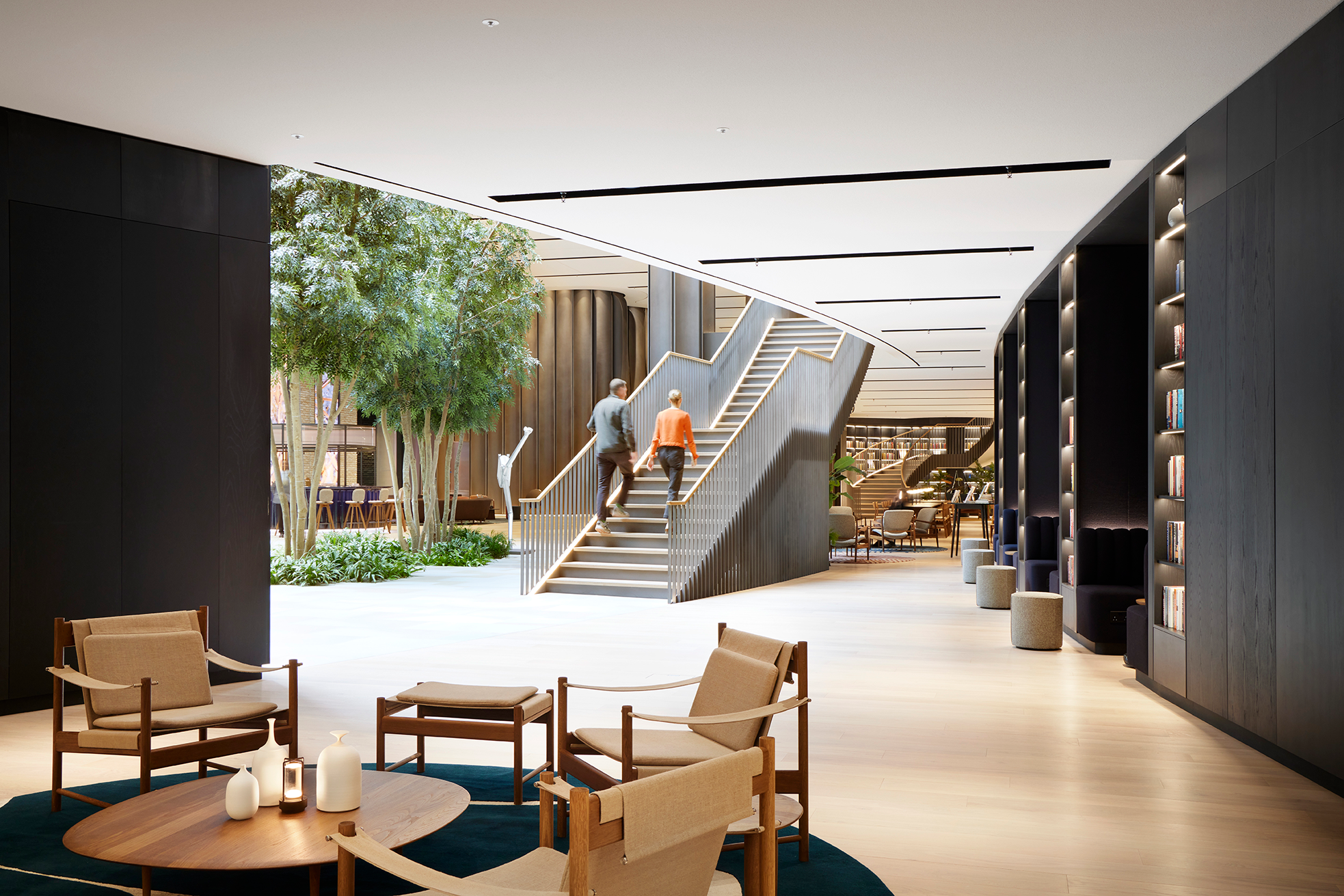 Modern event space in The Forum with natural light, ideal for meetings and networking.