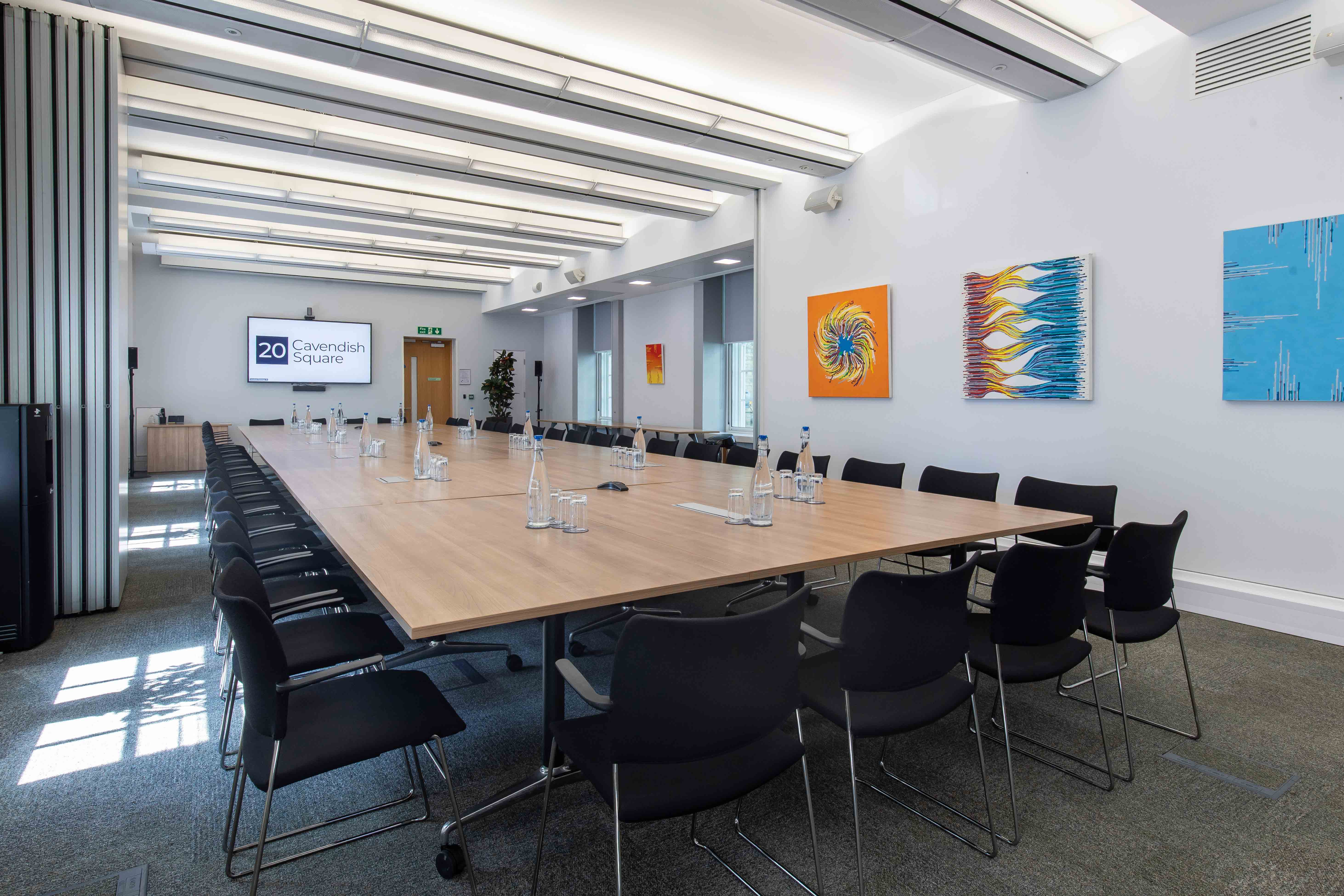Modern conference room at Cavendish Square, ideal for corporate meetings and workshops.