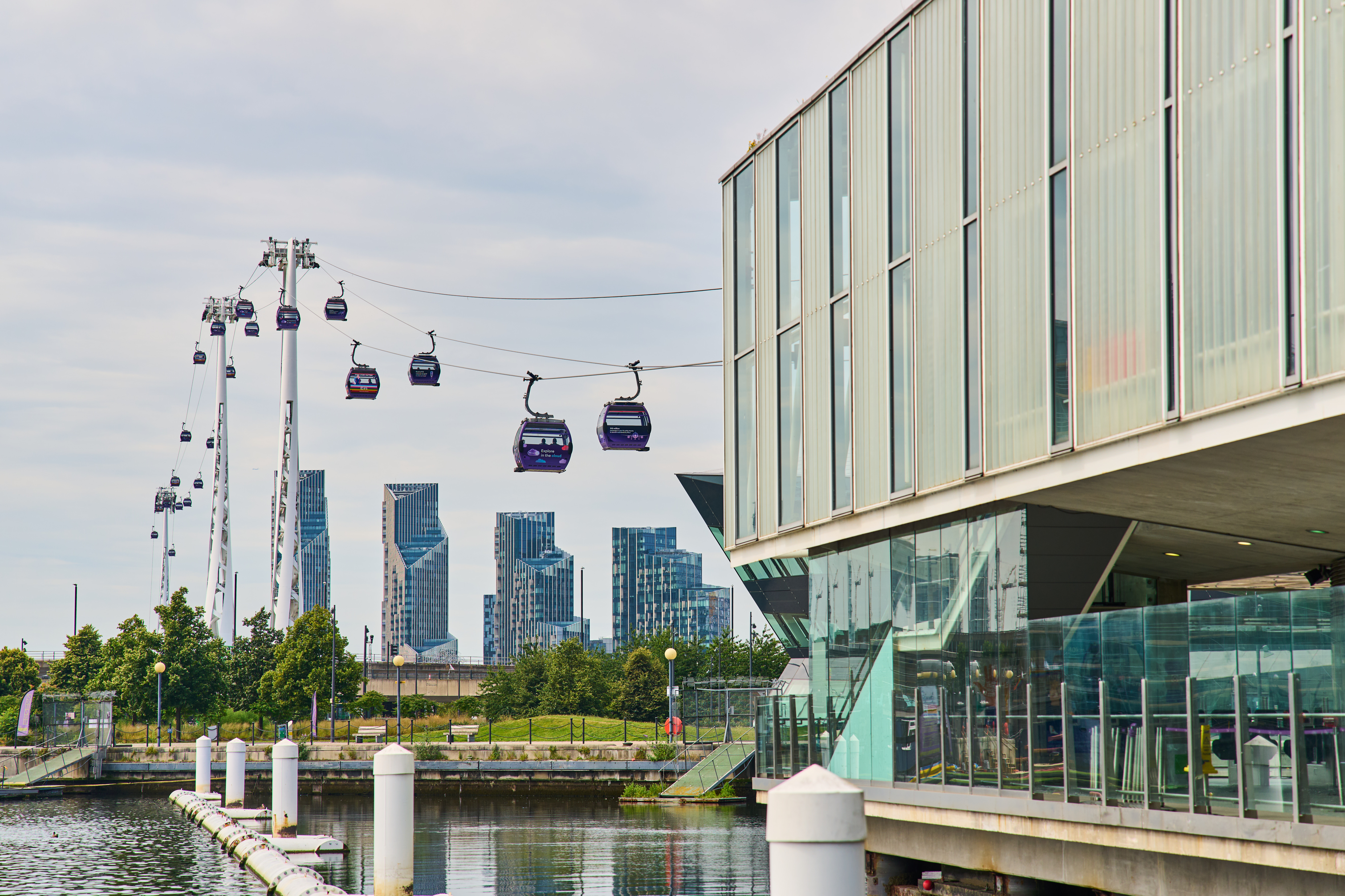 Modern Cable Car Cabin in London, ideal for corporate events with scenic views.