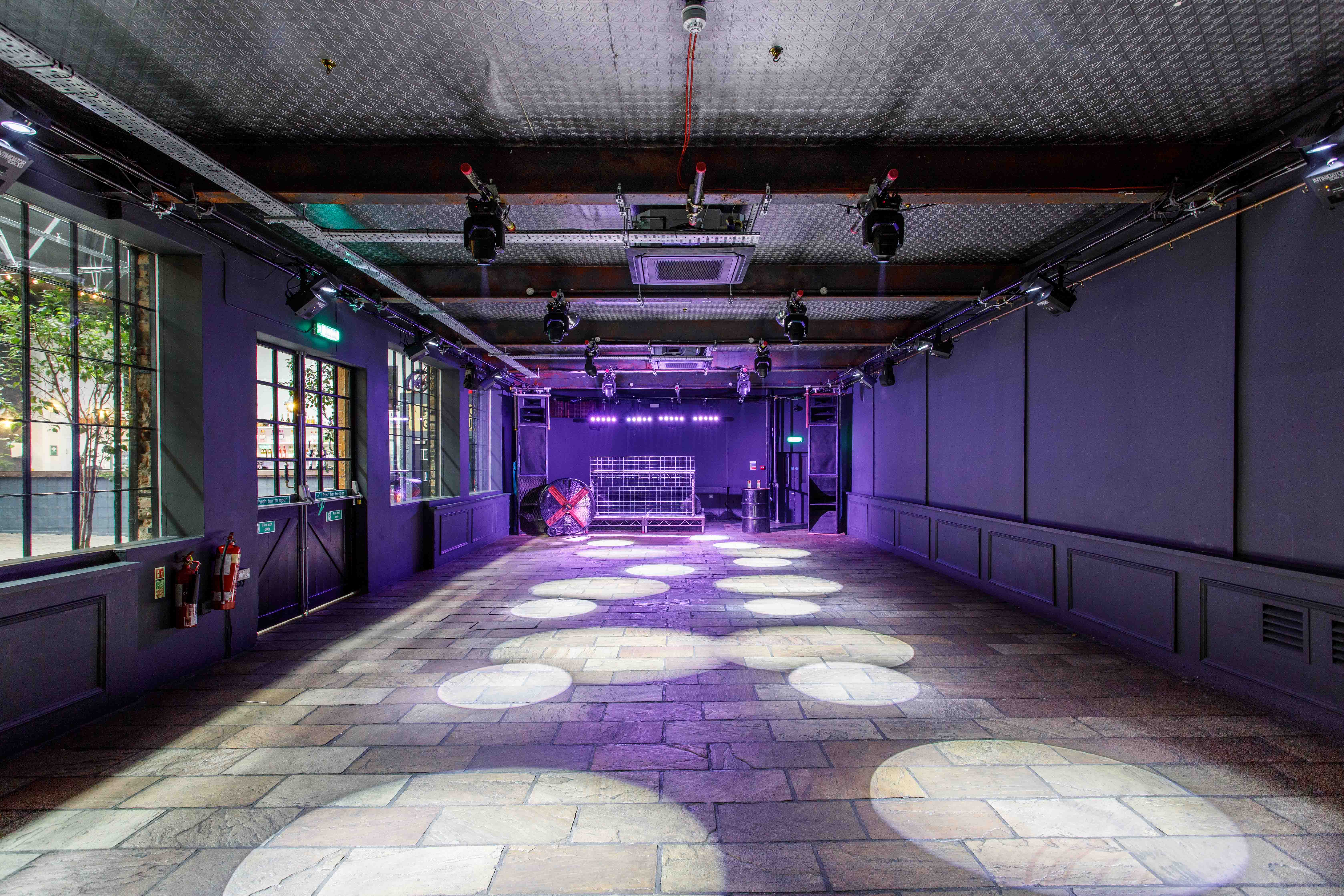 Versatile Electrowerkz venue with modern lighting for corporate and social events.