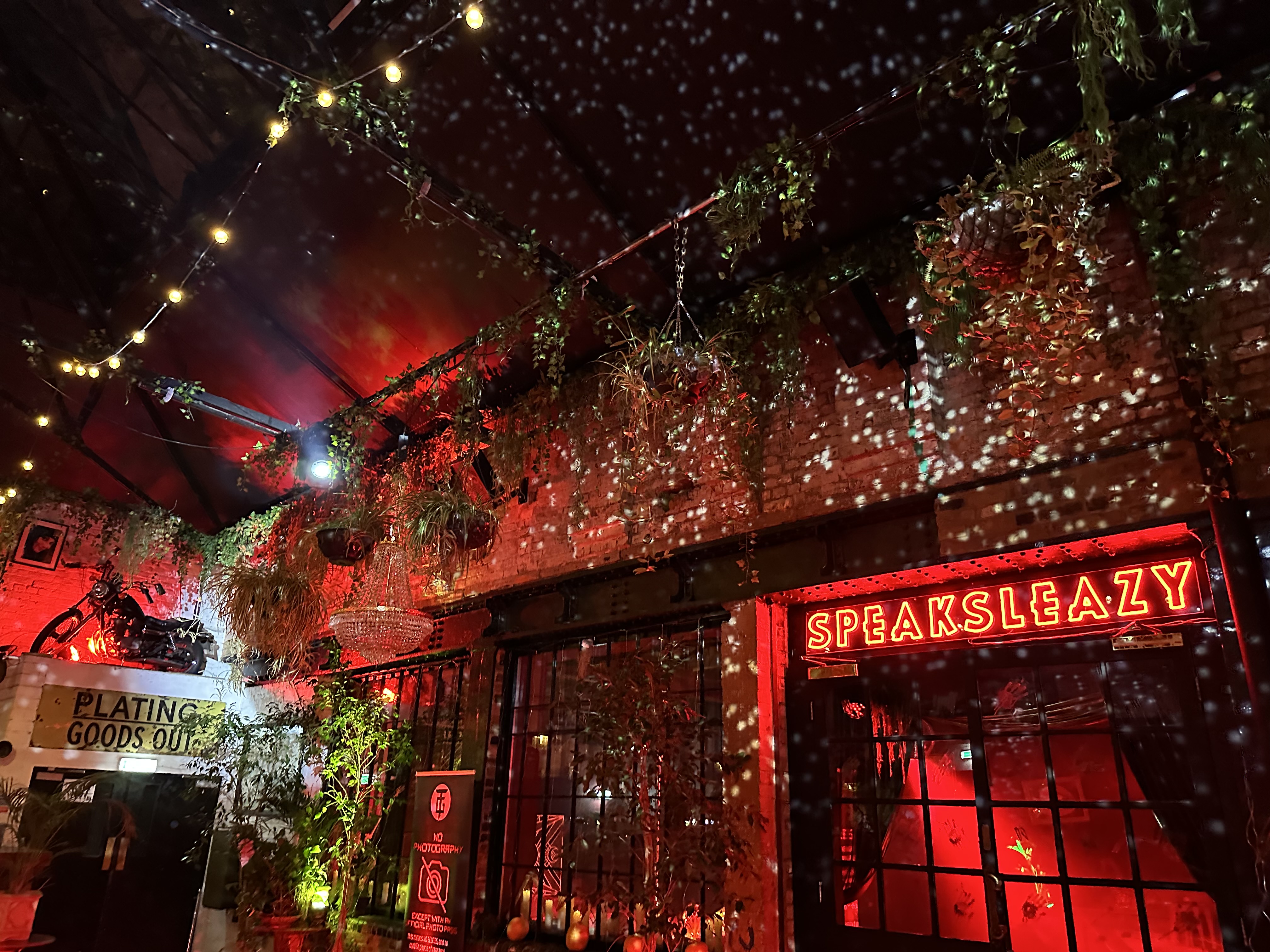 "Vibrant Electrowerkz venue with ambient lighting for themed gatherings and social mixers"