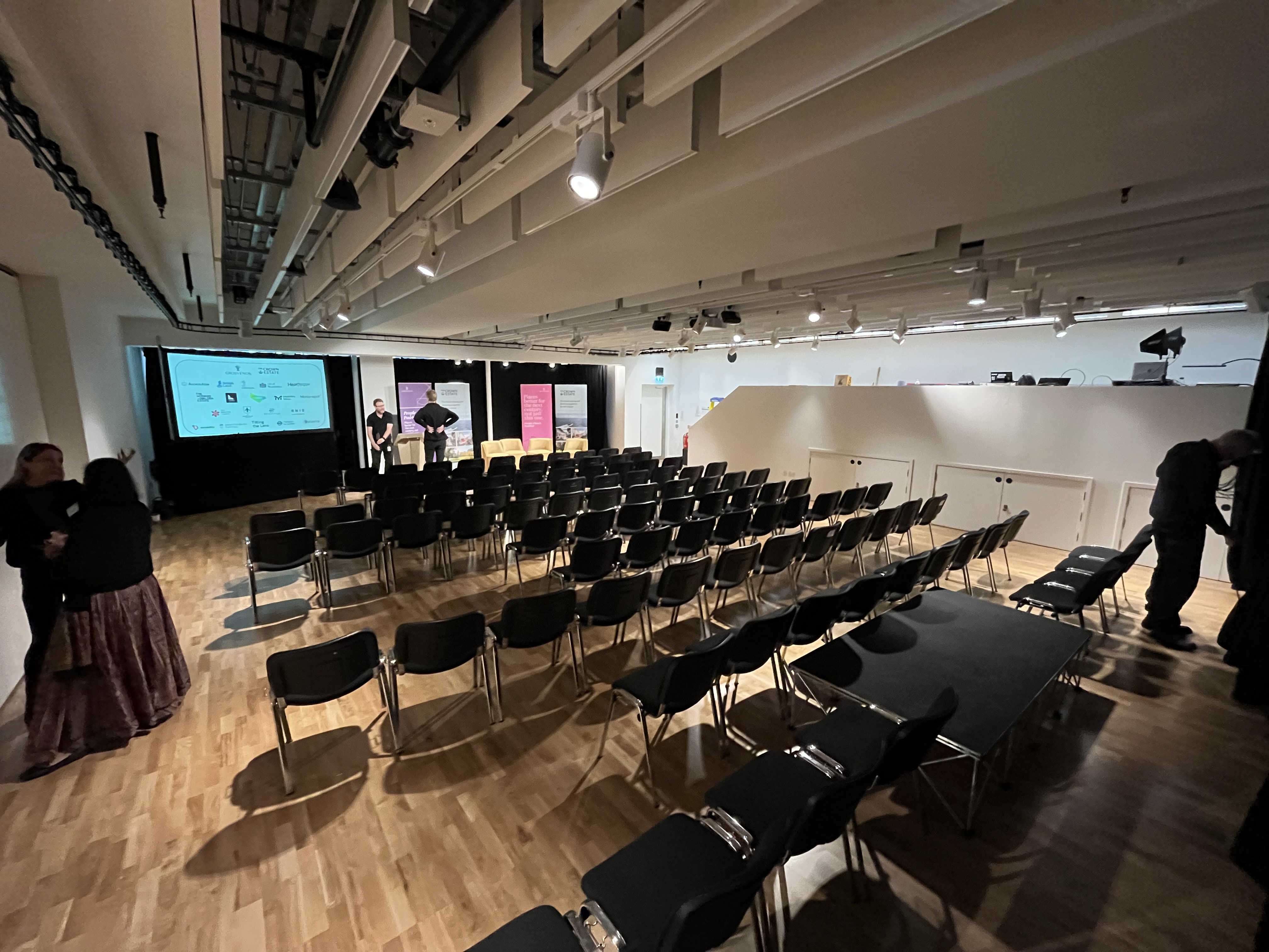 Nica's Bar & Studio event space in London, ready for presentations and networking.
