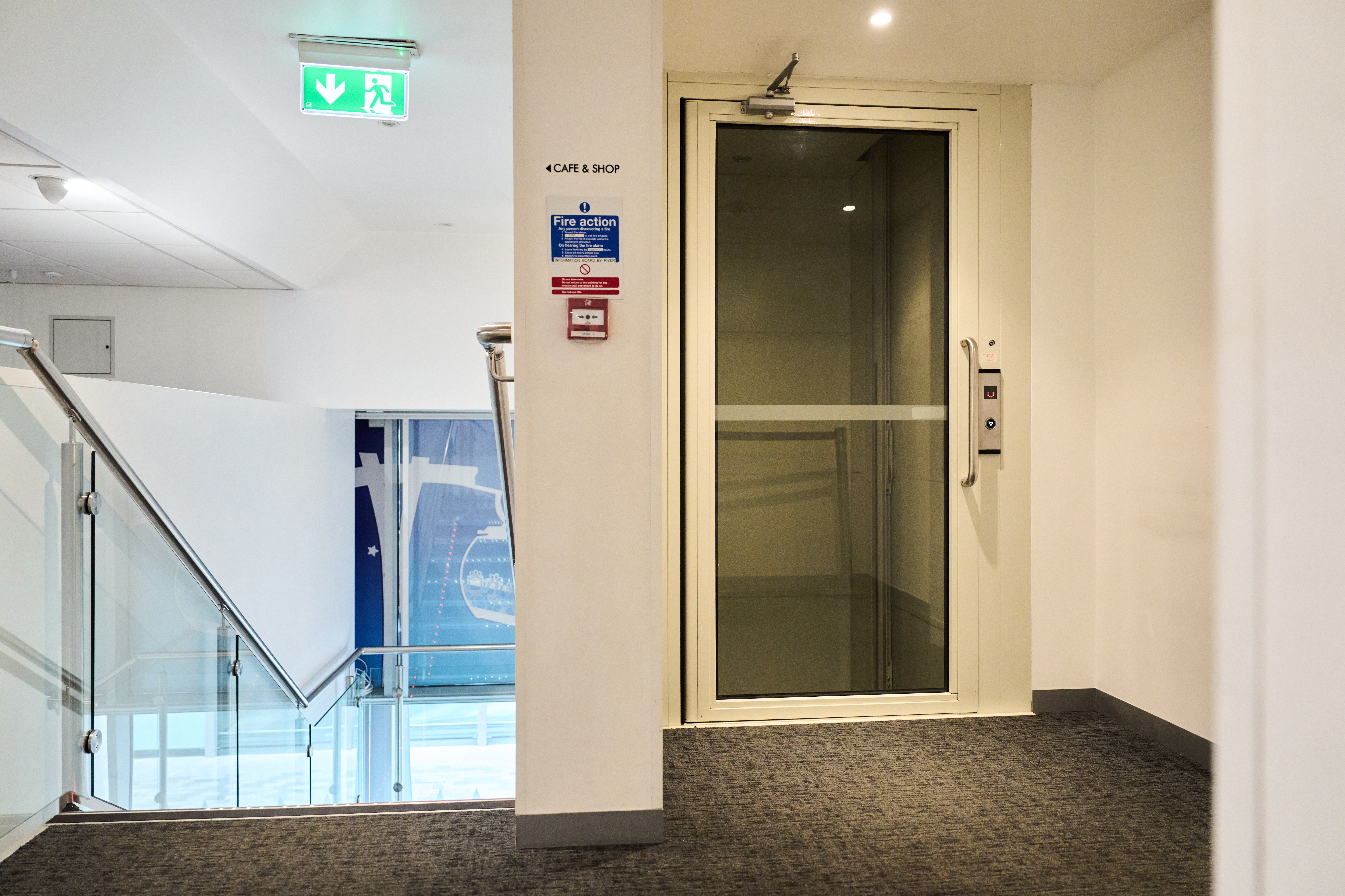 Modern elevator in London Cable Car for accessible events and conferences.