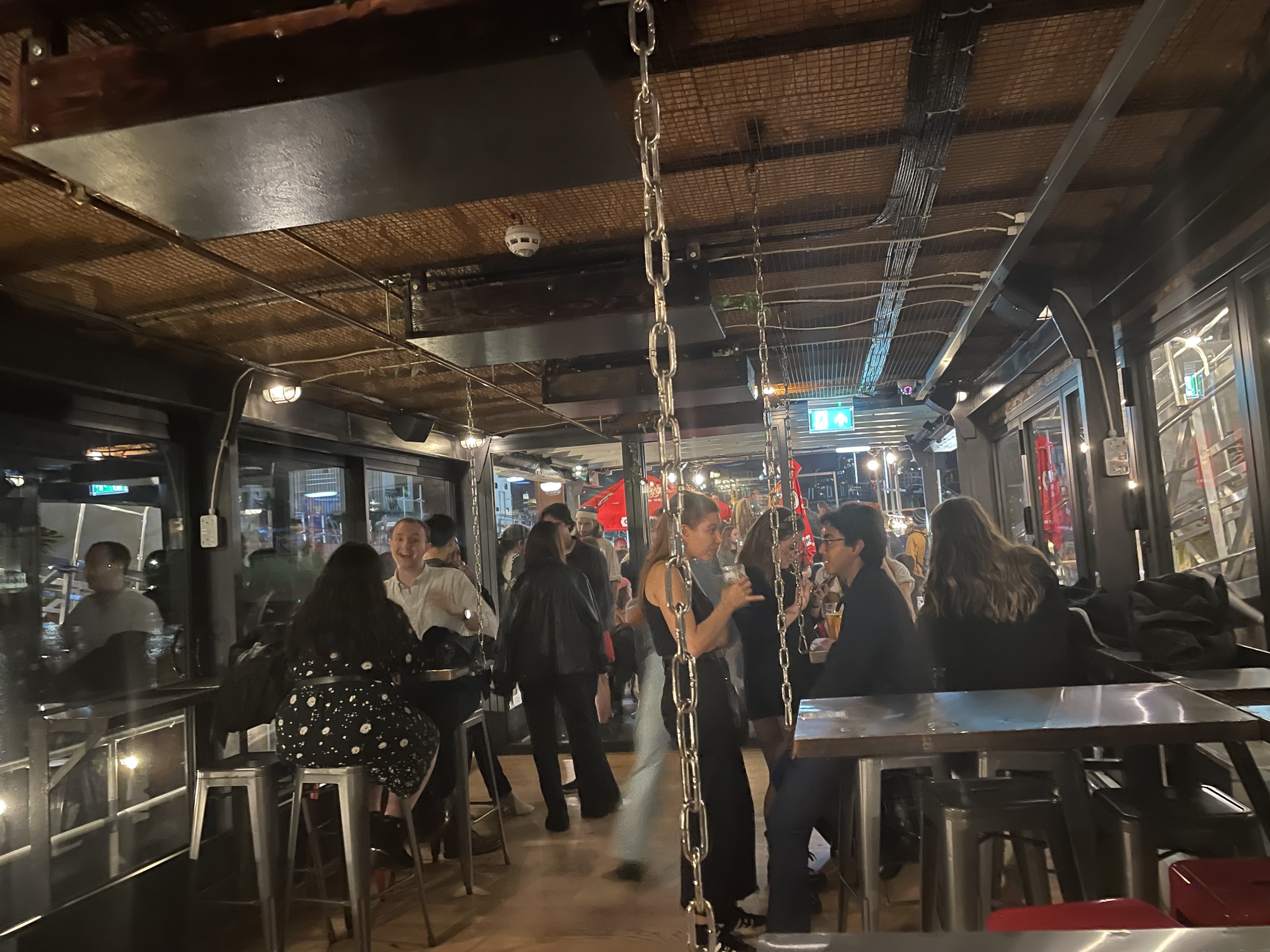 Indoor Middle Deck at Battersea Barge, vibrant venue for networking and social events.