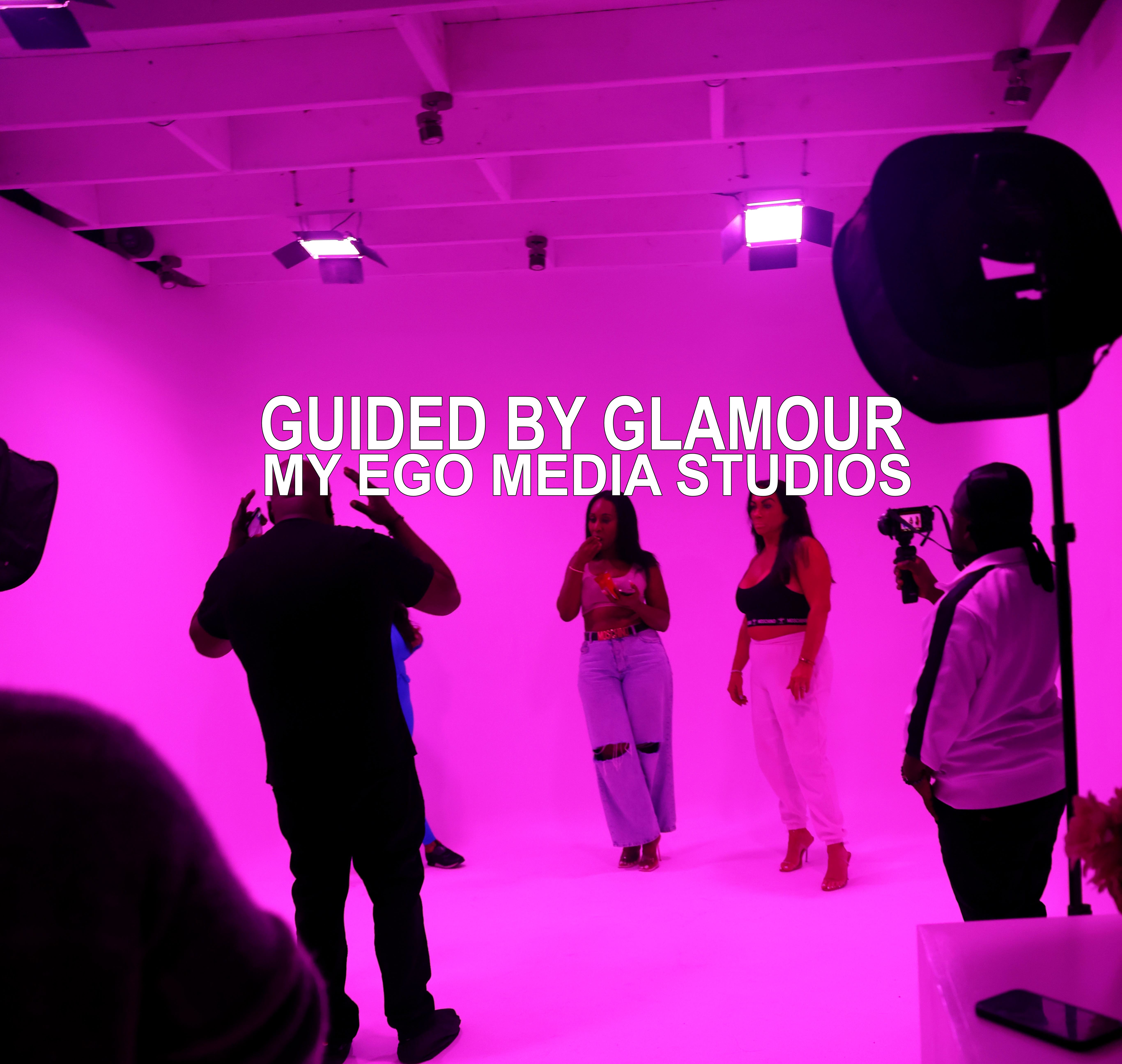 Production shoot at My Ego Media Studios with LED cyclorama wall for branded content.