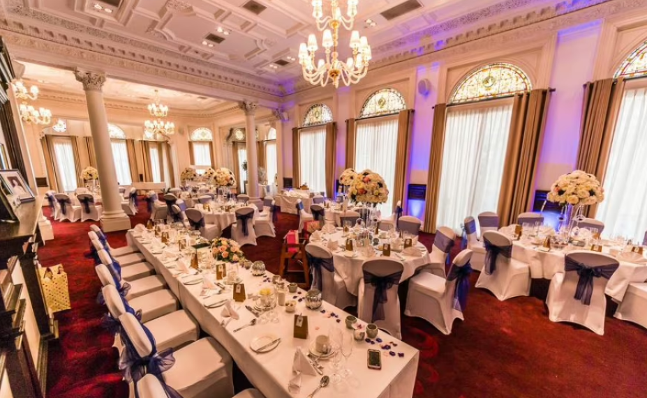Elegant banquet setup in Corinthian Grand Suite, DoubleTree Liverpool for weddings and corporate events.