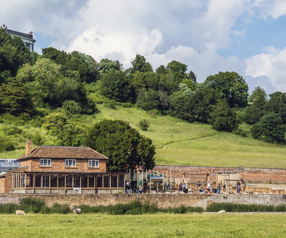 Outdoor venue in The Walled Garden West Wycombe, ideal for events with lush greenery.