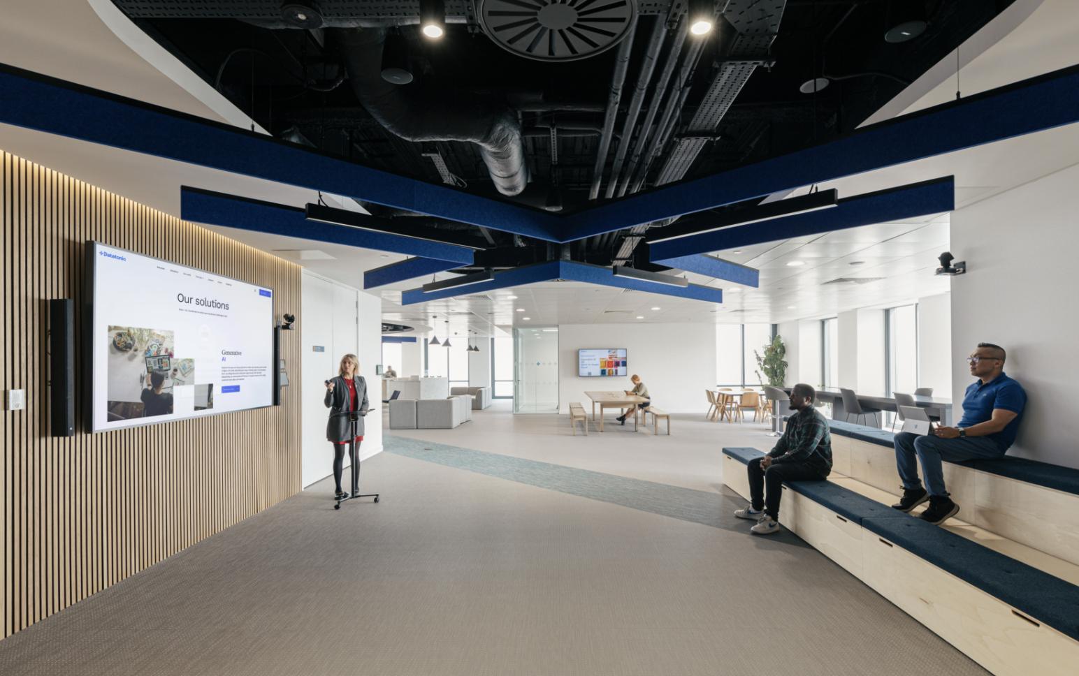 Modern meeting room at Datatonic, ideal for team collaboration and presentations.