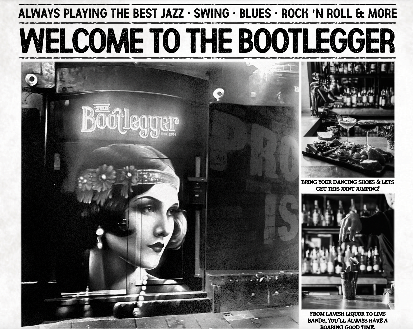 Roaring Twenties venue for private events and cocktail receptions at Bootlegger Bars Bath.