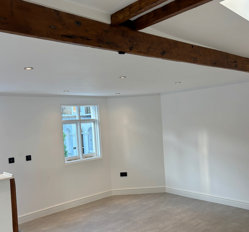 Modern Studio breakout space with timber accents for workshops and corporate events.