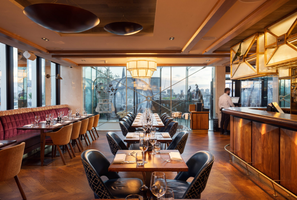 Modern meeting space with large windows at The Montcalm Royal London House for events.