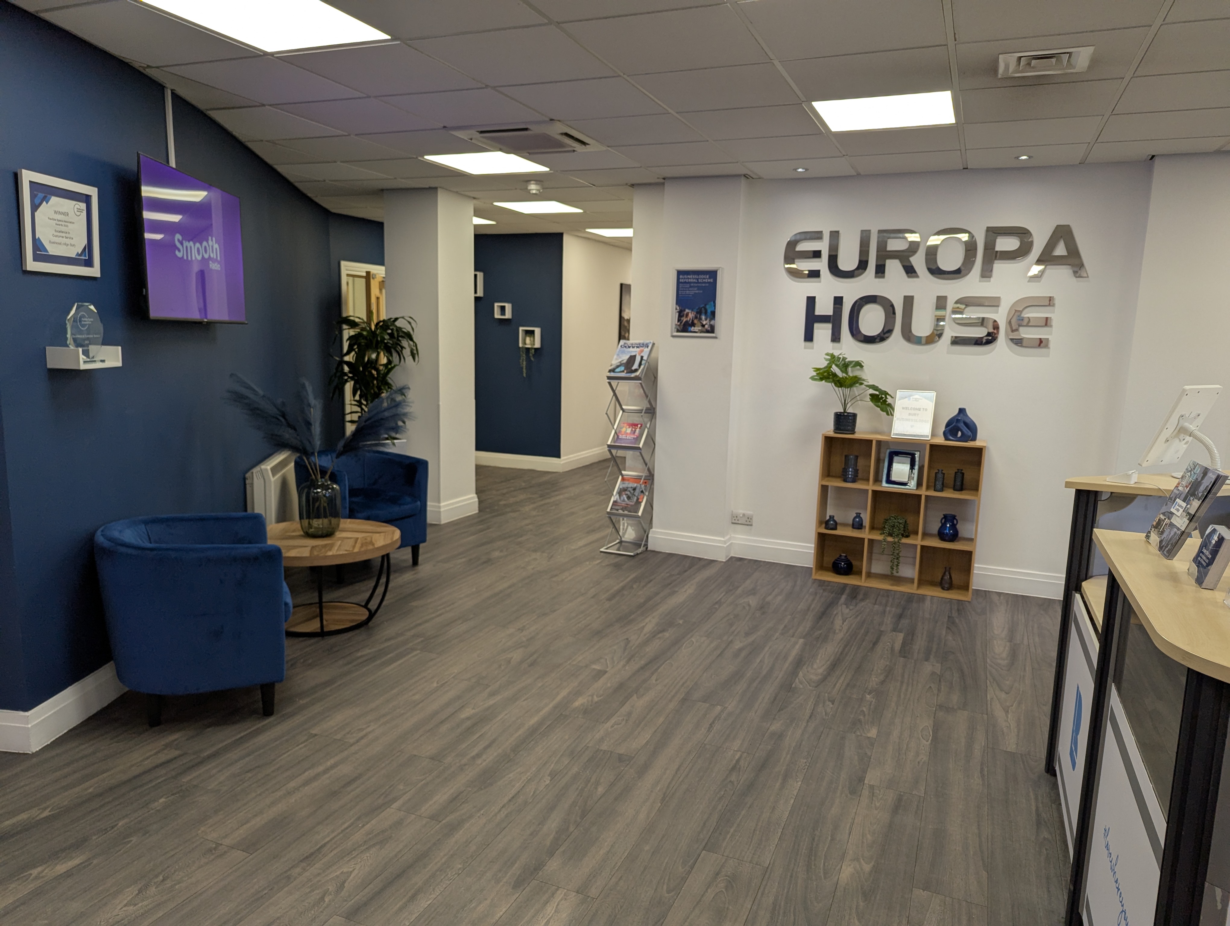 Europa House Conference Room with modern décor, ideal for networking events and meetings.