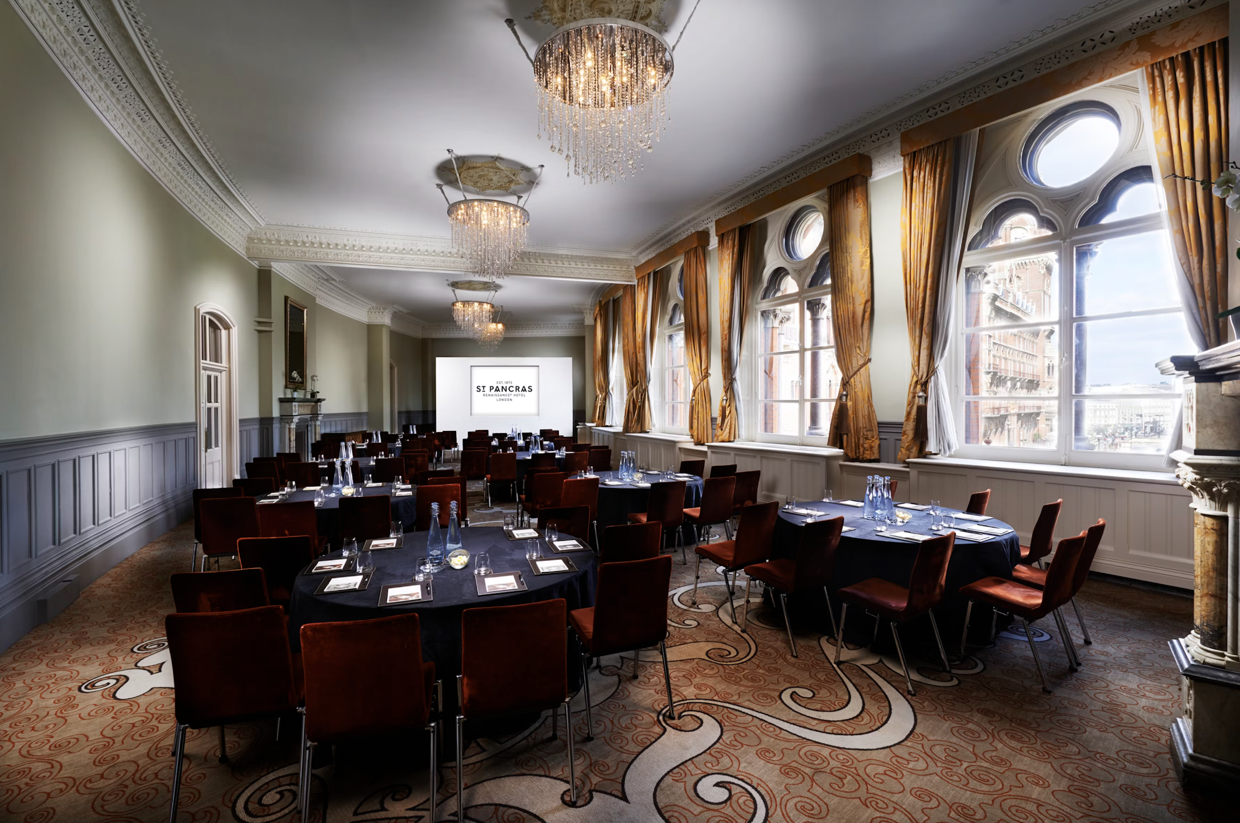 Elegant Ladies Smoking Room at St. Pancras Hotel, perfect for conferences and gatherings.
