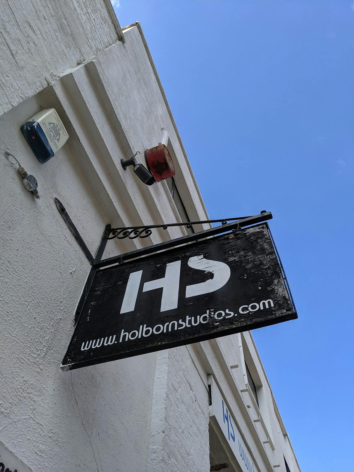 Holborn Studios sign, rustic charm venue for creative meetings and events.