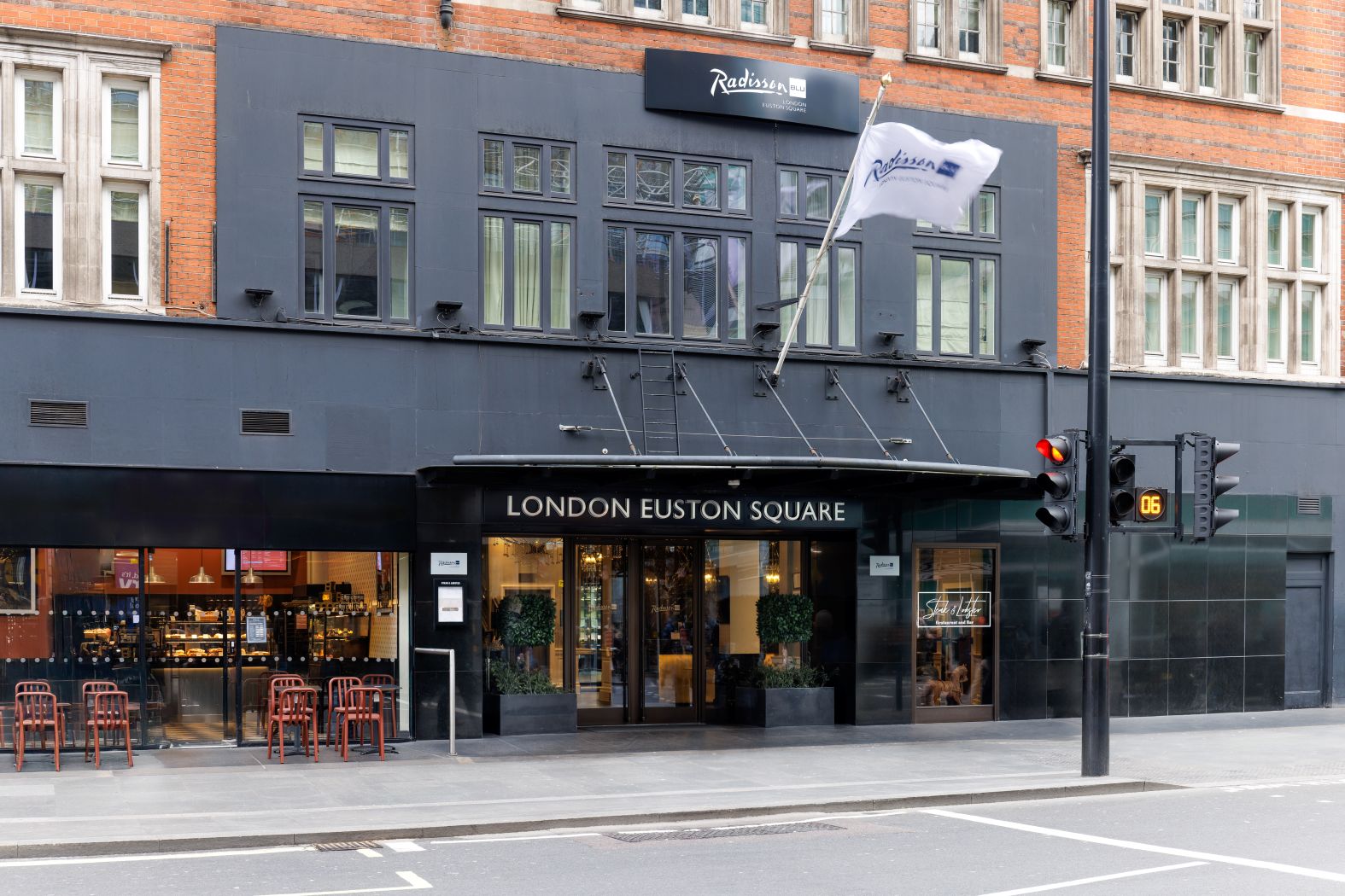 Radisson Blu Edwardian facade, modern venue for meetings and events in London Euston Square.