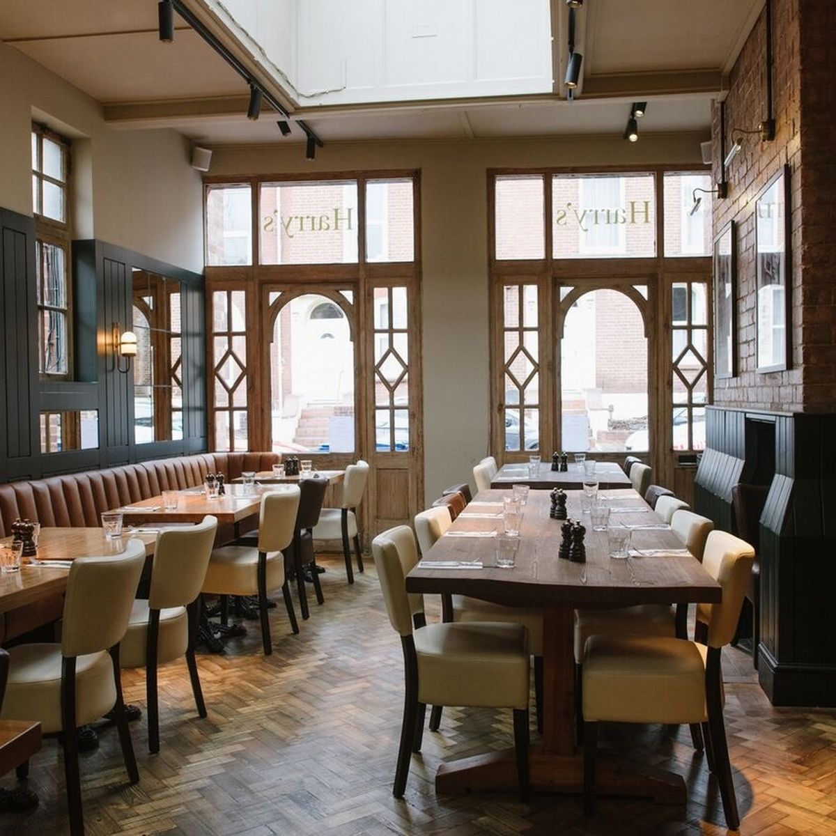 Private Events Room in Harry's Restaurant, featuring warm wood tones for intimate gatherings.